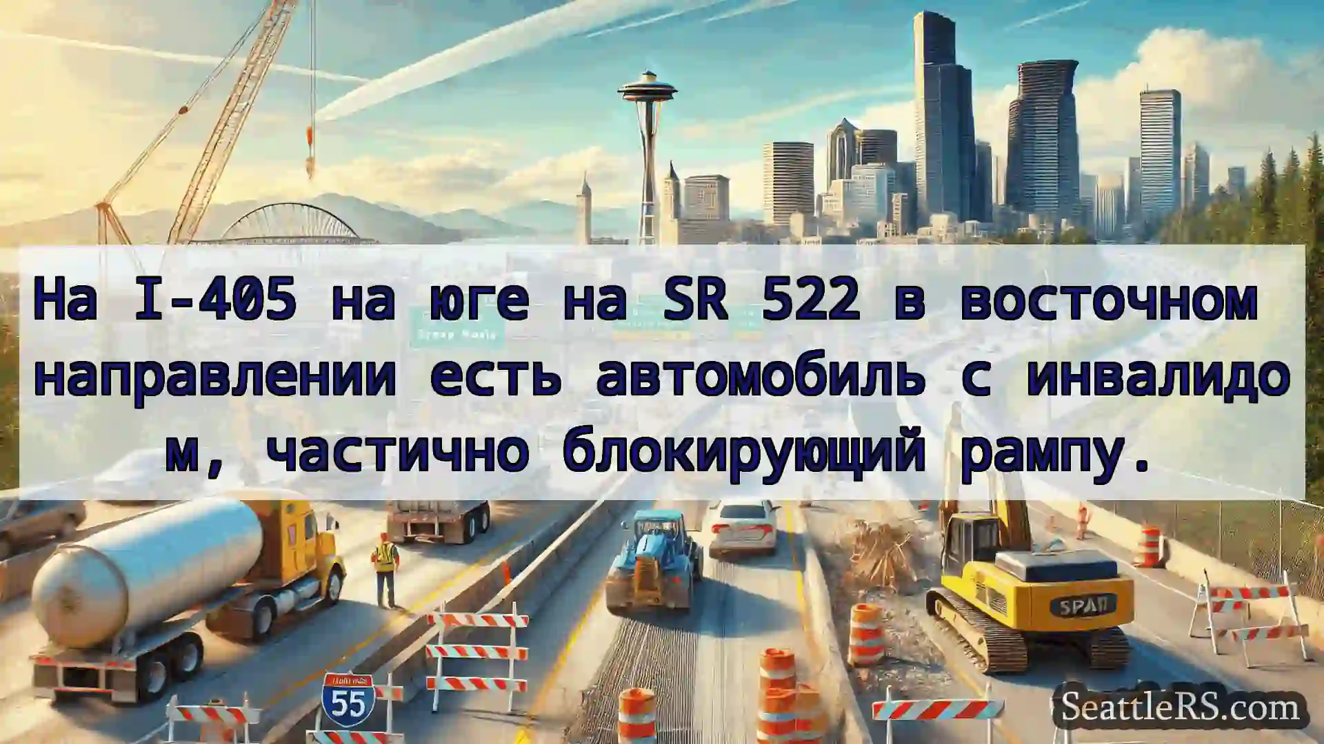 Транспортные новости Сиэтла На I-405 на юге на SR 522 в