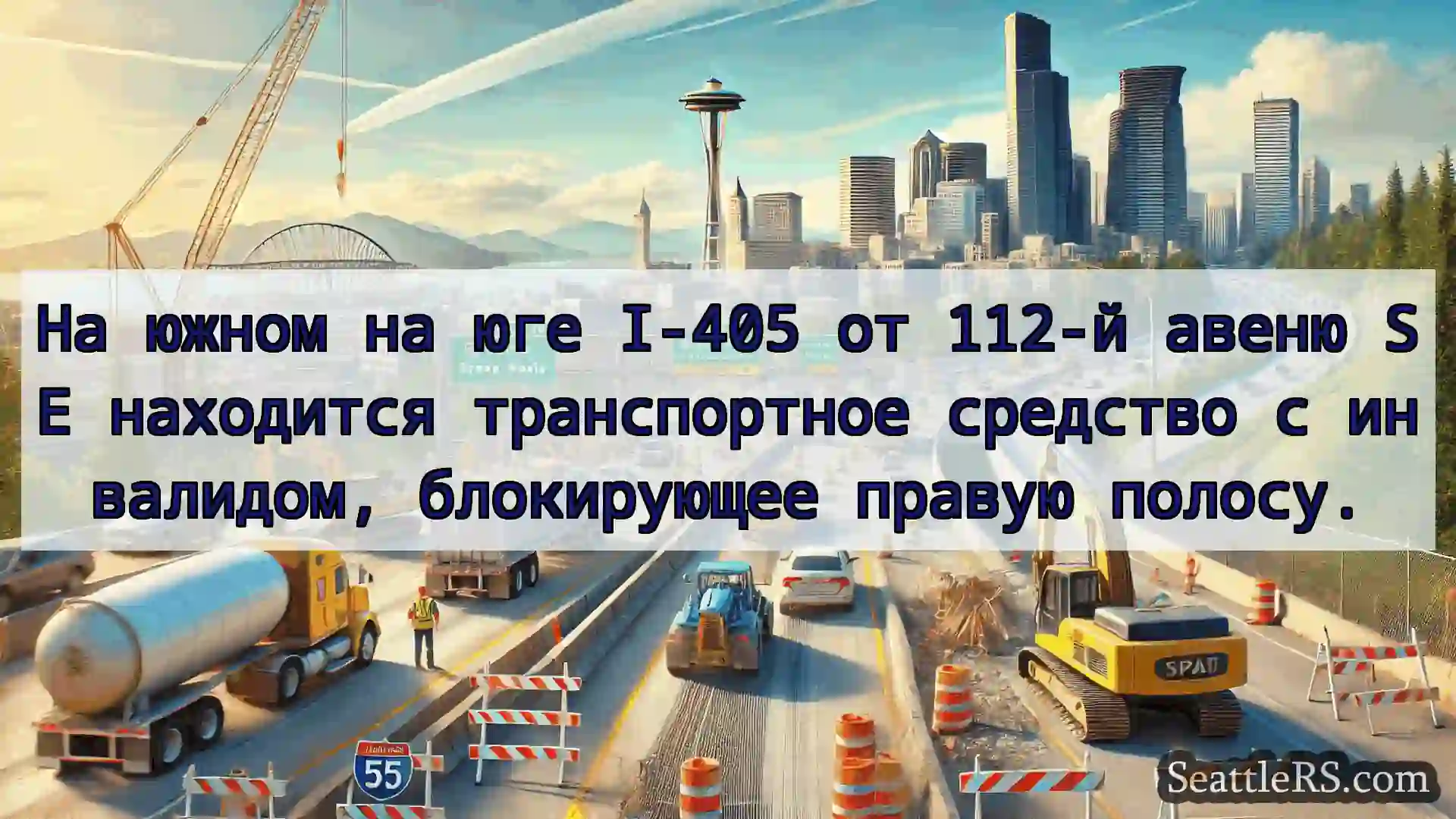 Транспортные новости Сиэтла На южном на юге I-405 от 112-й