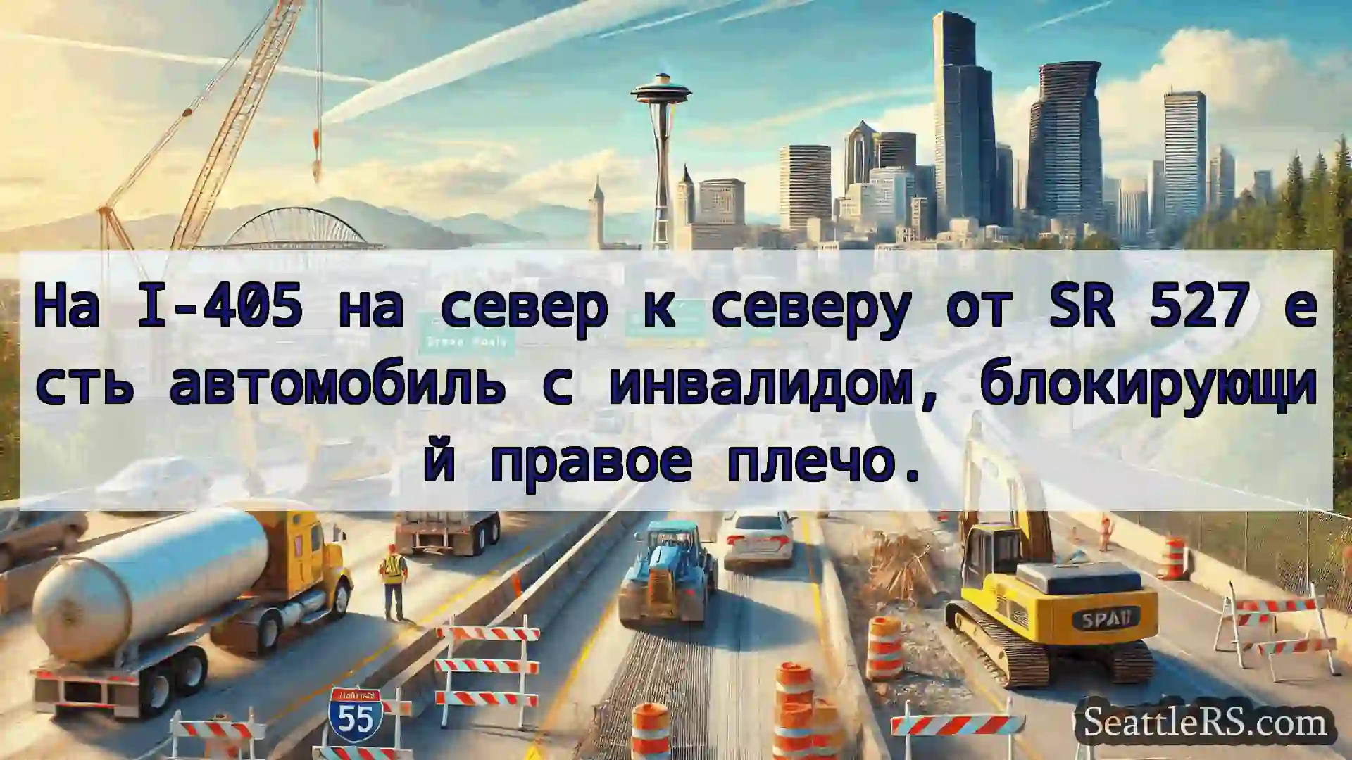 Транспортные новости Сиэтла На I-405 на север к северу от SR