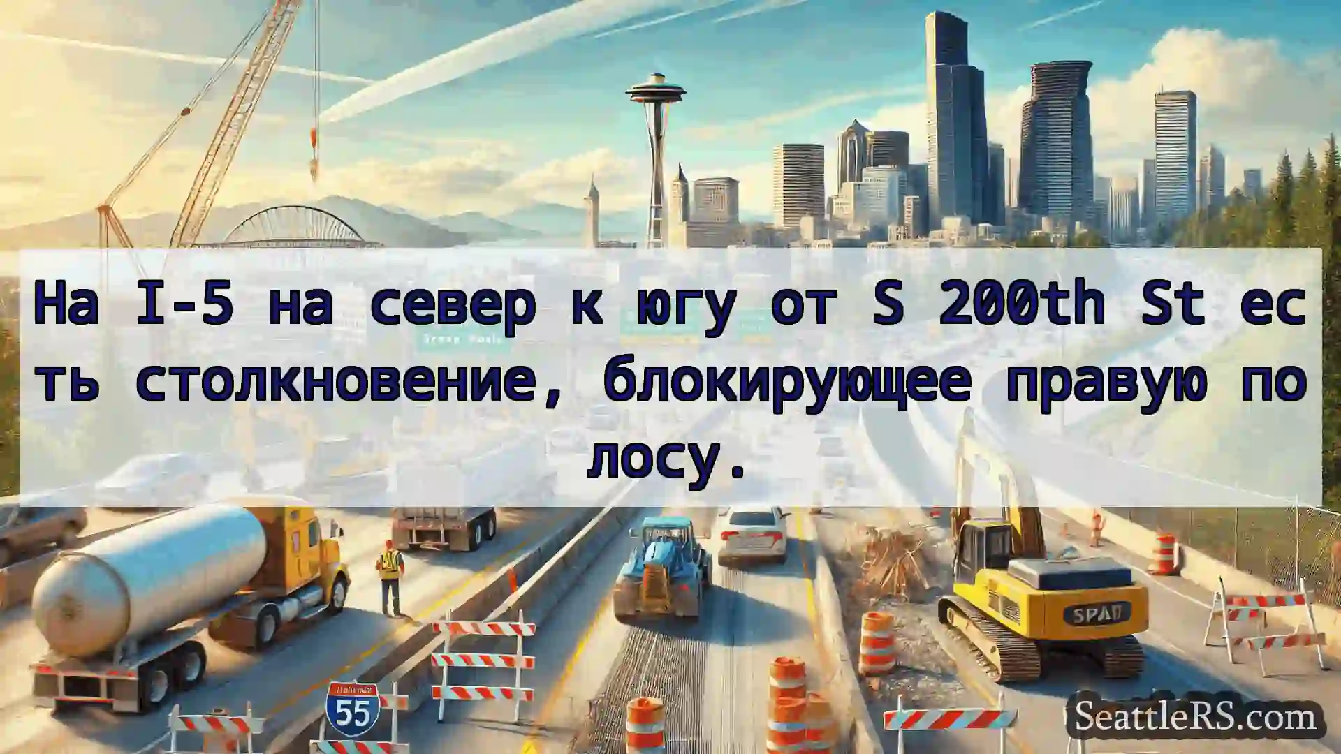 Транспортные новости Сиэтла На I-5 на север к югу от S 200th