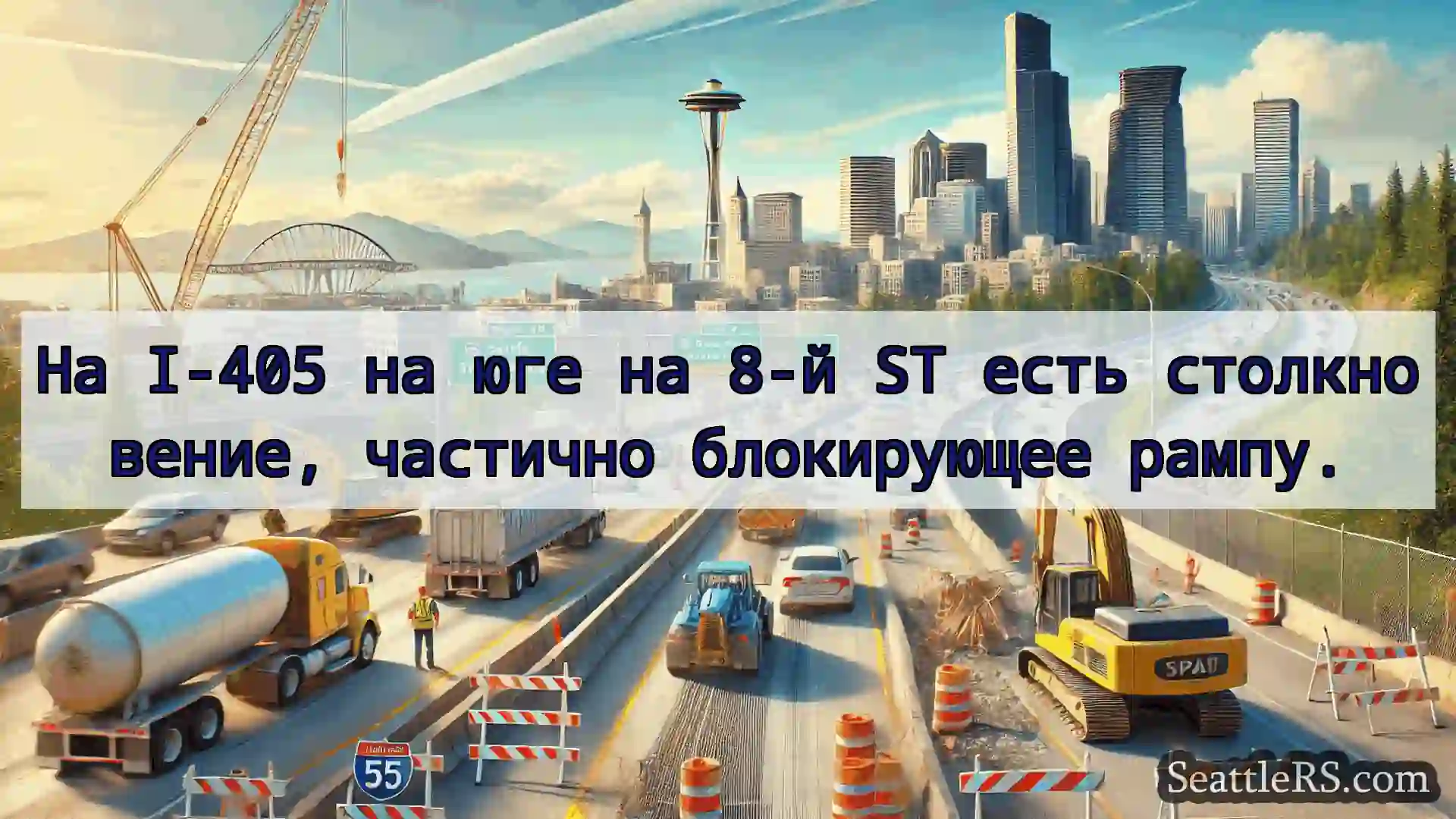 Транспортные новости Сиэтла На I-405 на юге на 8-й ST есть