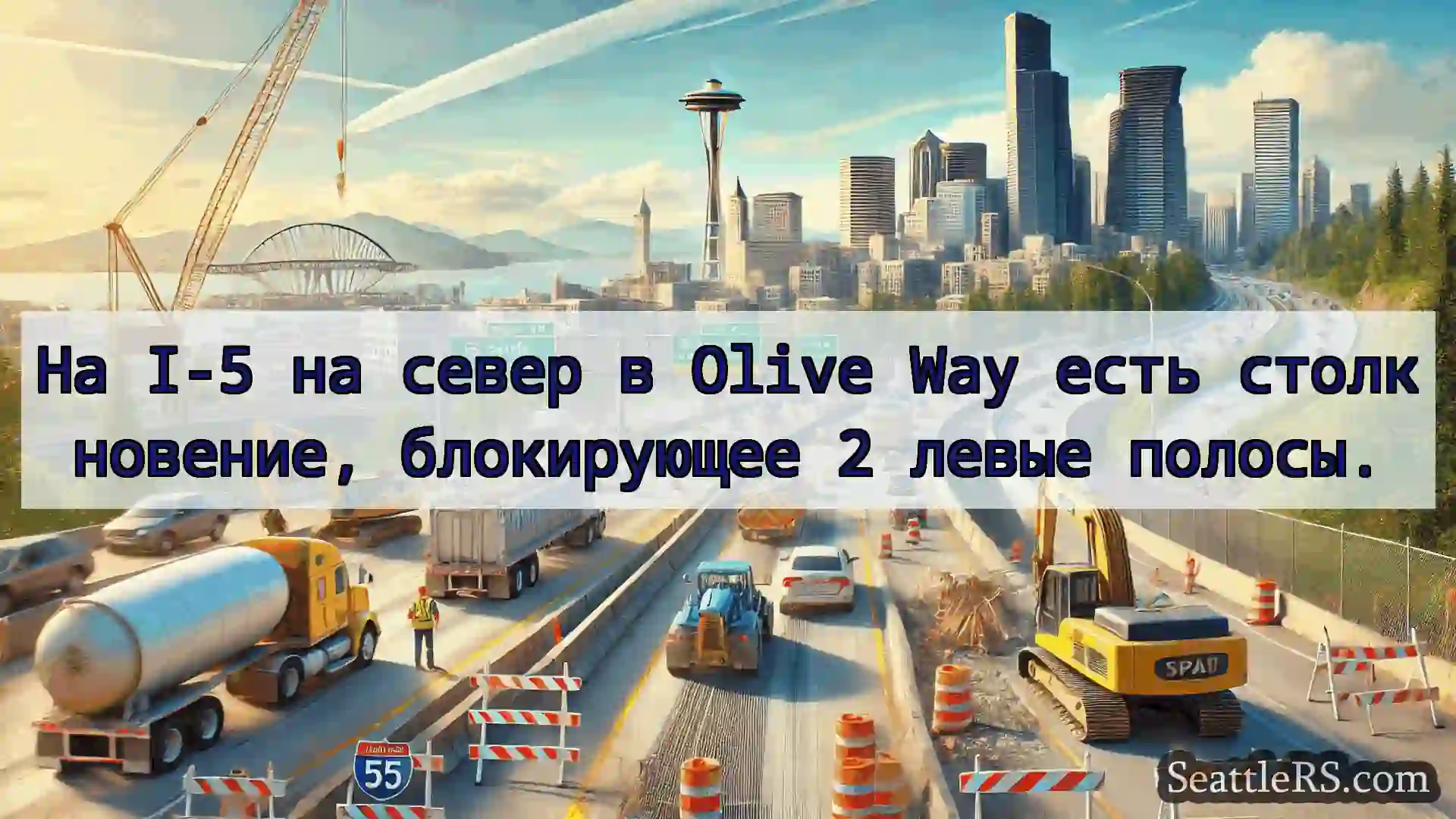 Транспортные новости Сиэтла На I-5 на север в Olive Way есть