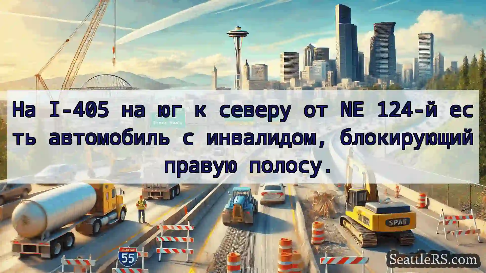 Транспортные новости Сиэтла На I-405 на юг к северу от NE