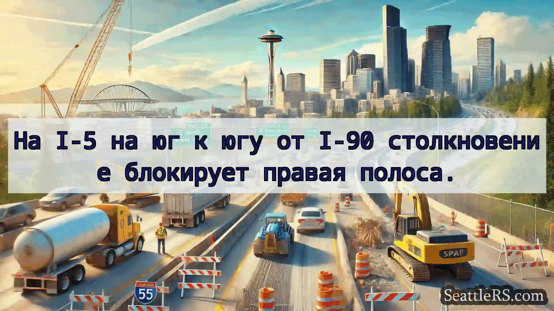 Транспортные новости Сиэтла На I-5 на юг к югу от I-90