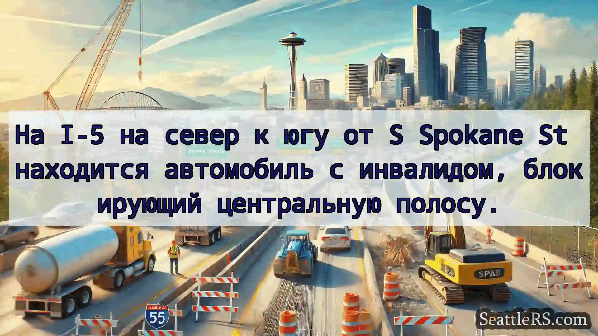 Транспортные новости Сиэтла На I-5 на север к югу от S Spokane