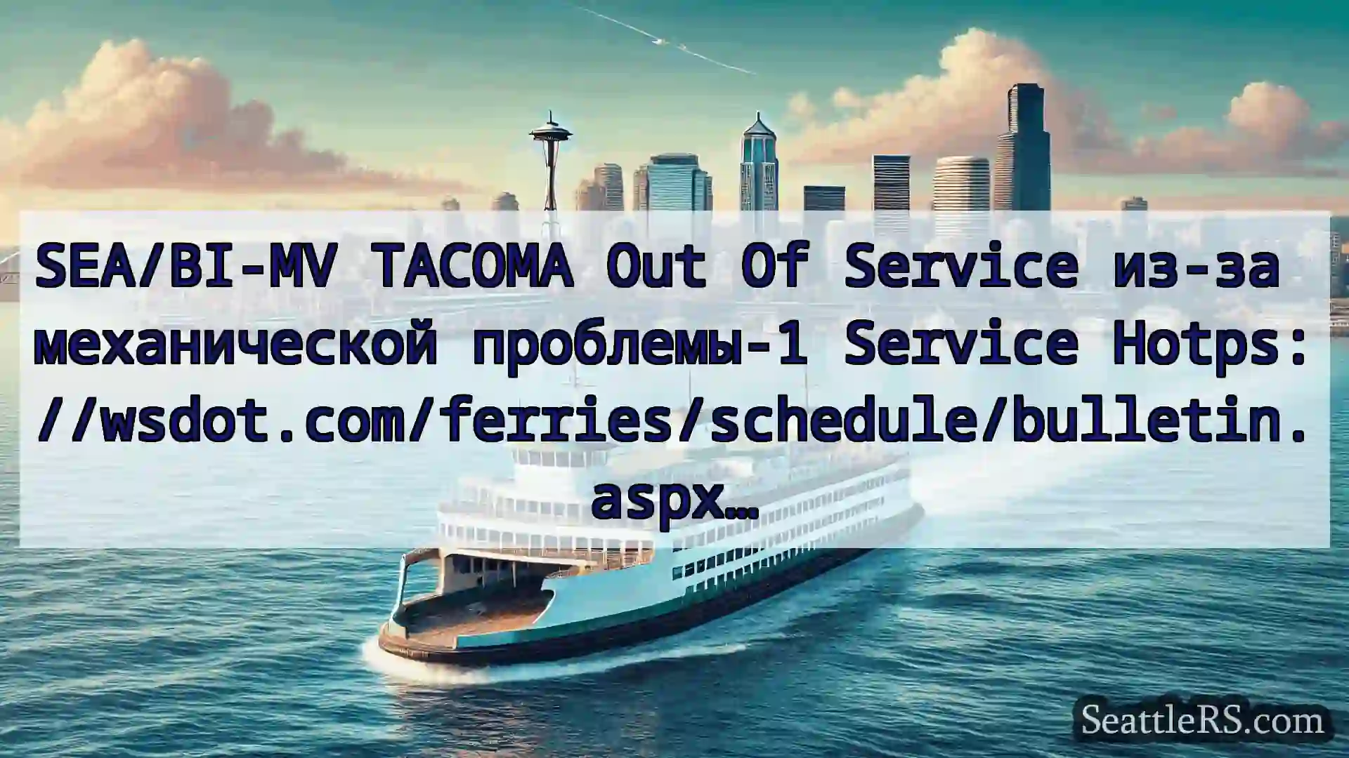 Сиэтл паромные новости SEA/BI-MV TACOMA Out Of Service