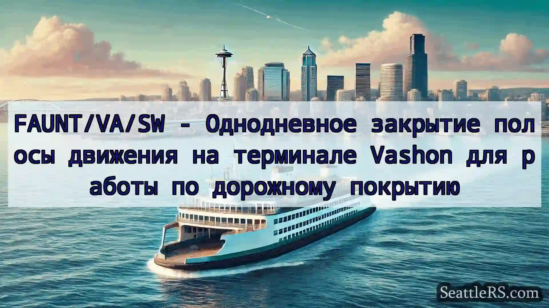 Сиэтл паромные новости FAUNT/VA/SW - Однодневное закрытие