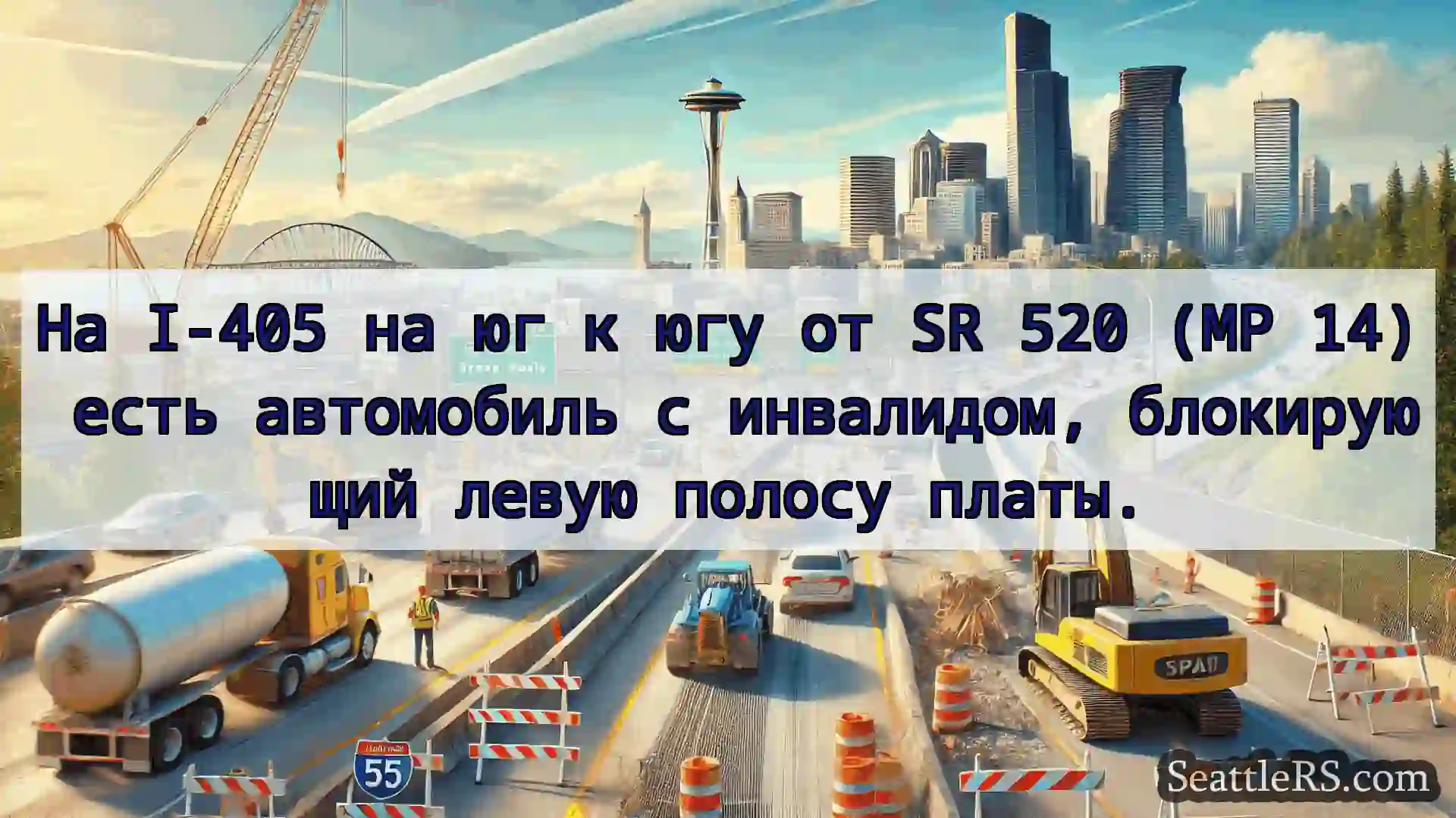 Транспортные новости Сиэтла На I-405 на юг к югу от SR 520 (MP