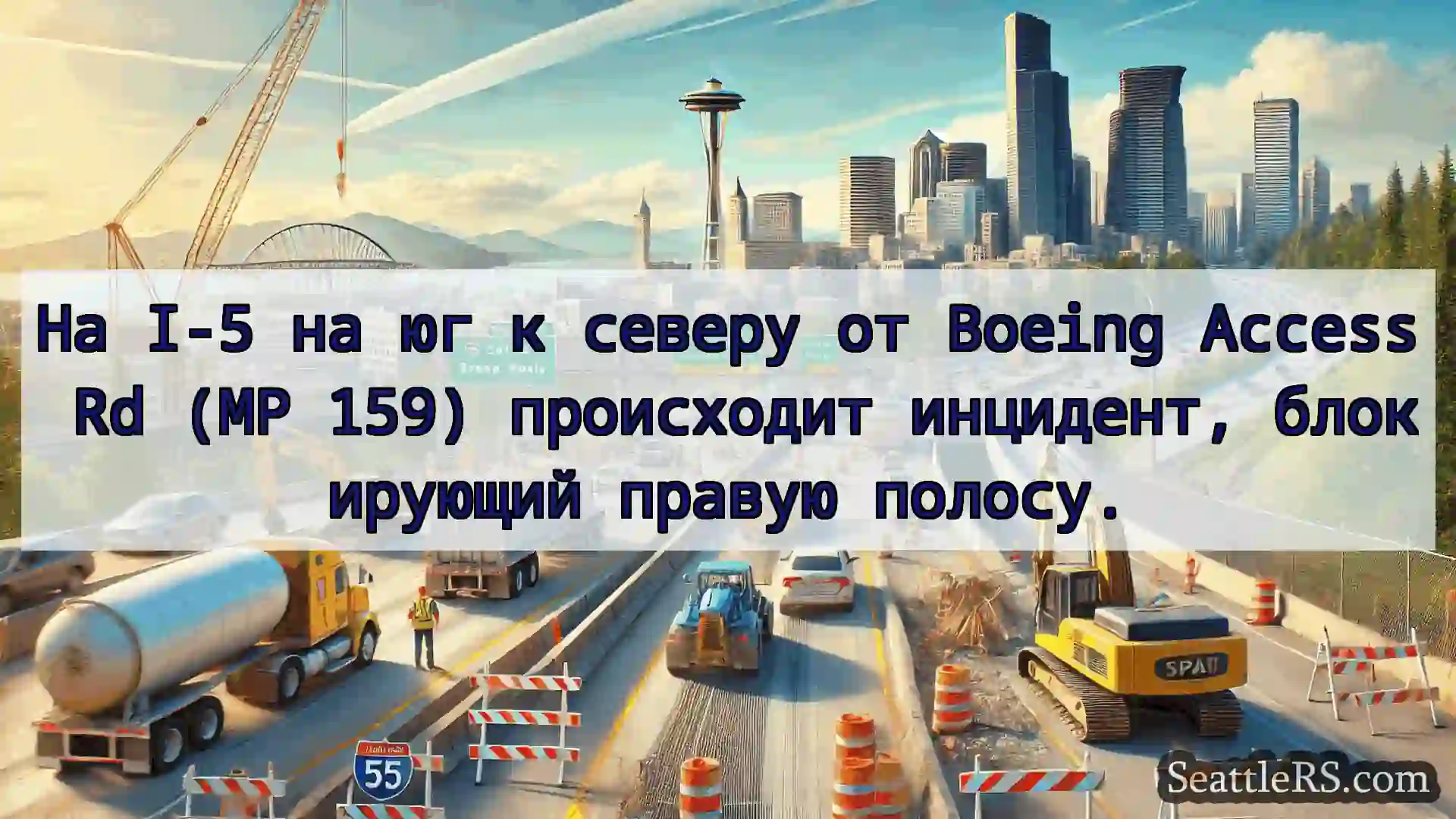 Транспортные новости Сиэтла На I-5 на юг к северу от Boeing