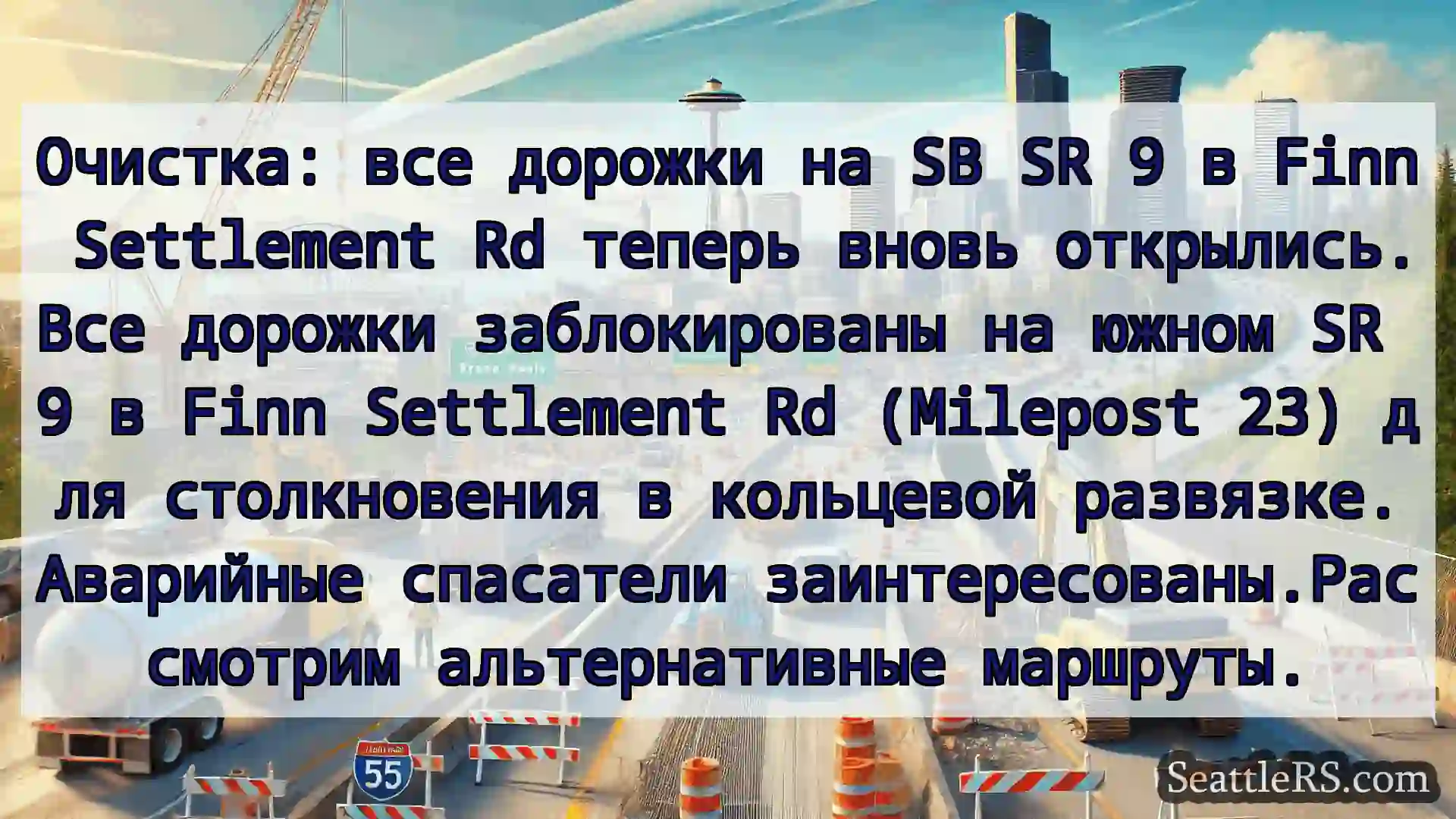 Транспортные новости Сиэтла Очистка: все дорожки на SB SR 9 в