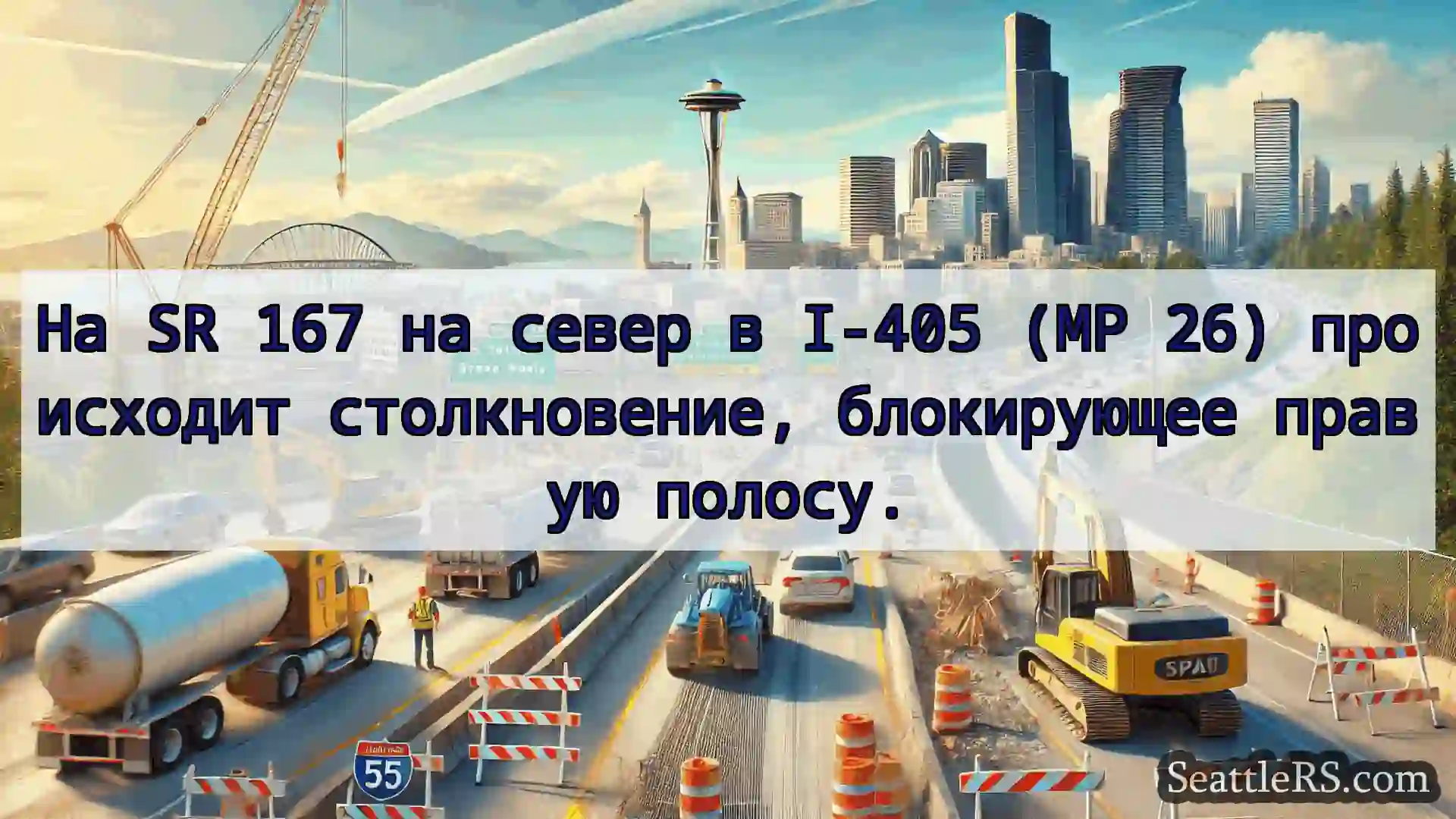 Транспортные новости Сиэтла На SR 167 на север в I-405 (MP 26)