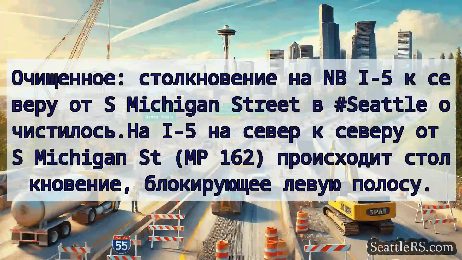 Транспортные новости Сиэтла Очищенное: столкновение на NB I-5