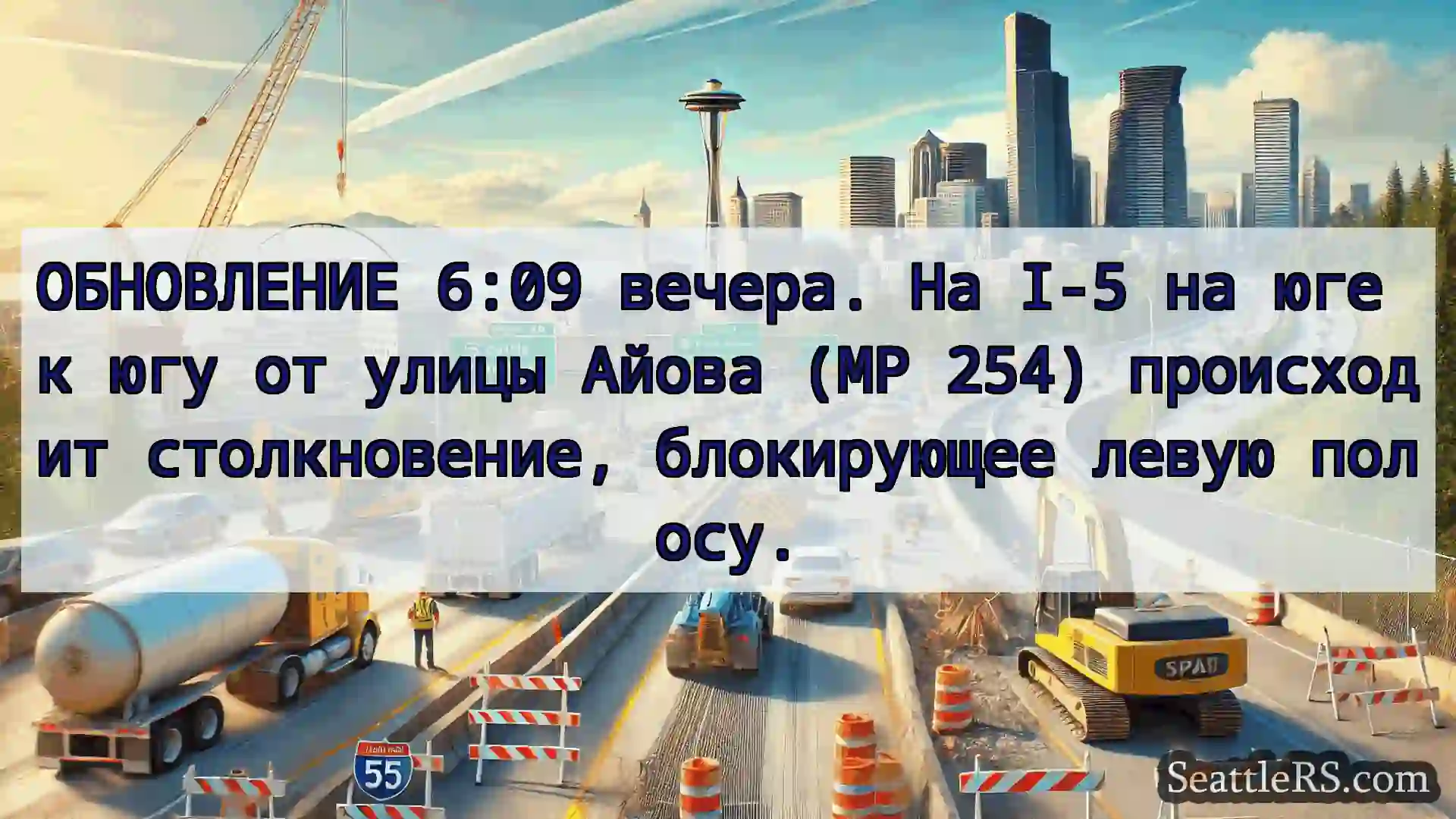 Транспортные новости Сиэтла ОБНОВЛЕНИЕ 6:09 вечера. На I-5 на