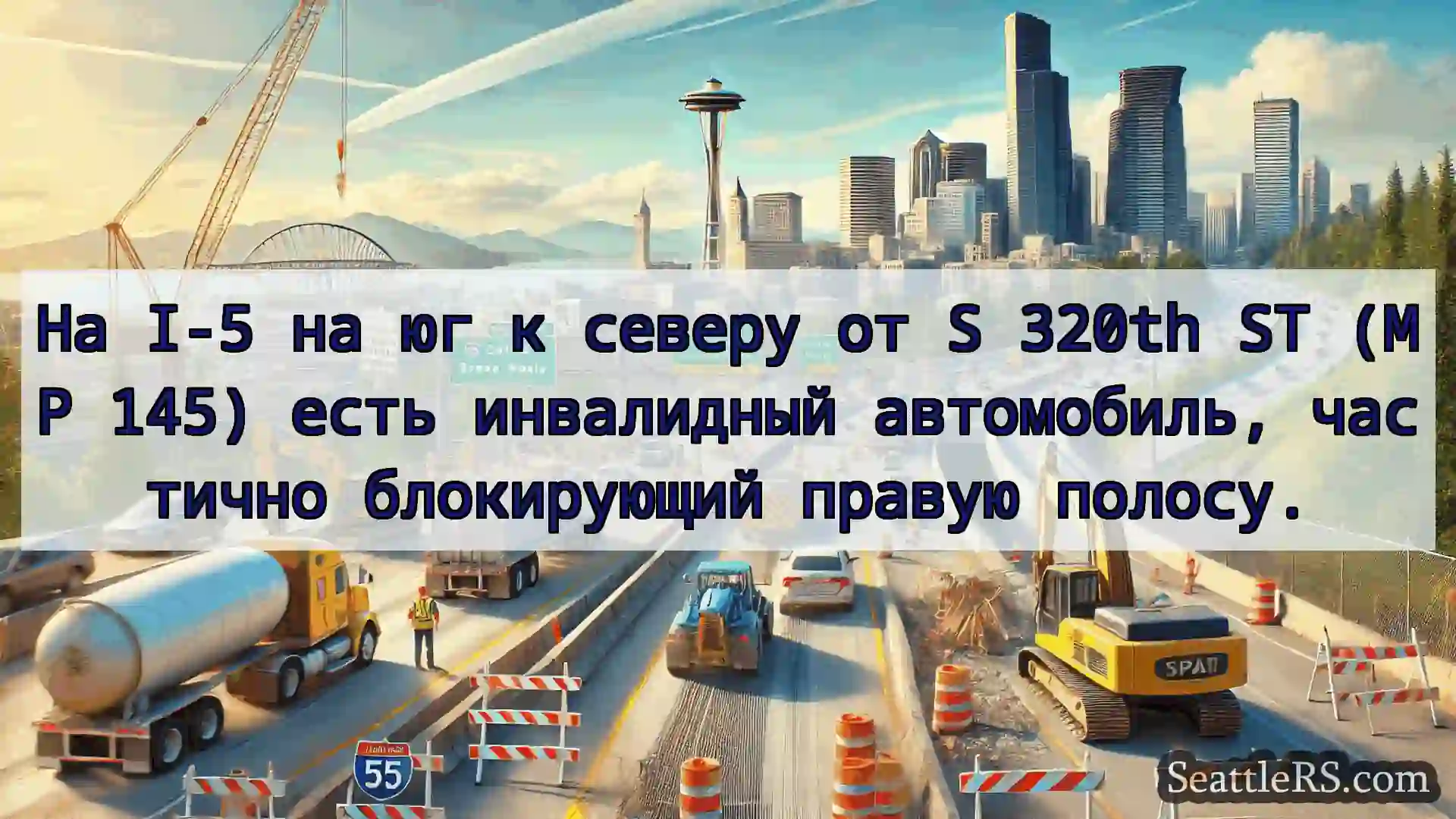 Транспортные новости Сиэтла На I-5 на юг к северу от S 320th