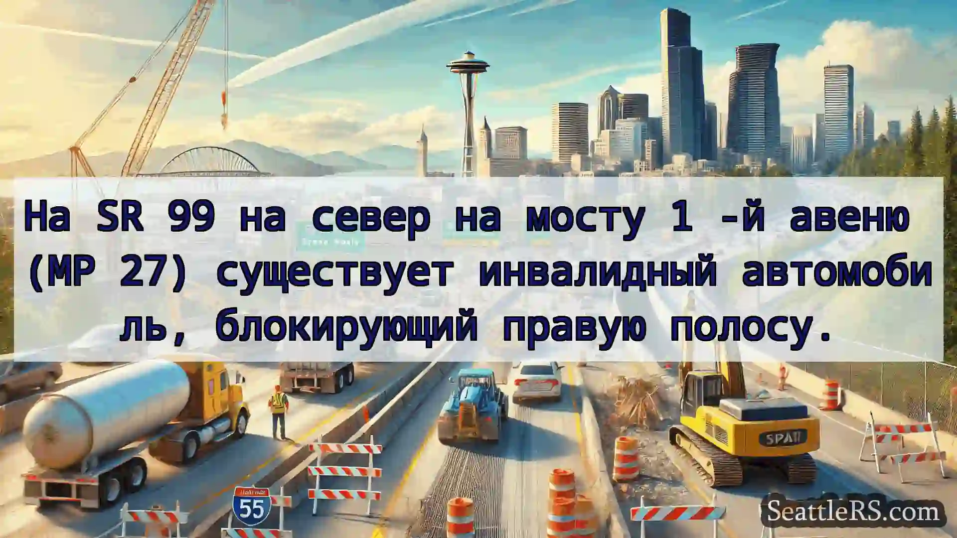 Транспортные новости Сиэтла На SR 99 на север на мосту 1 -й