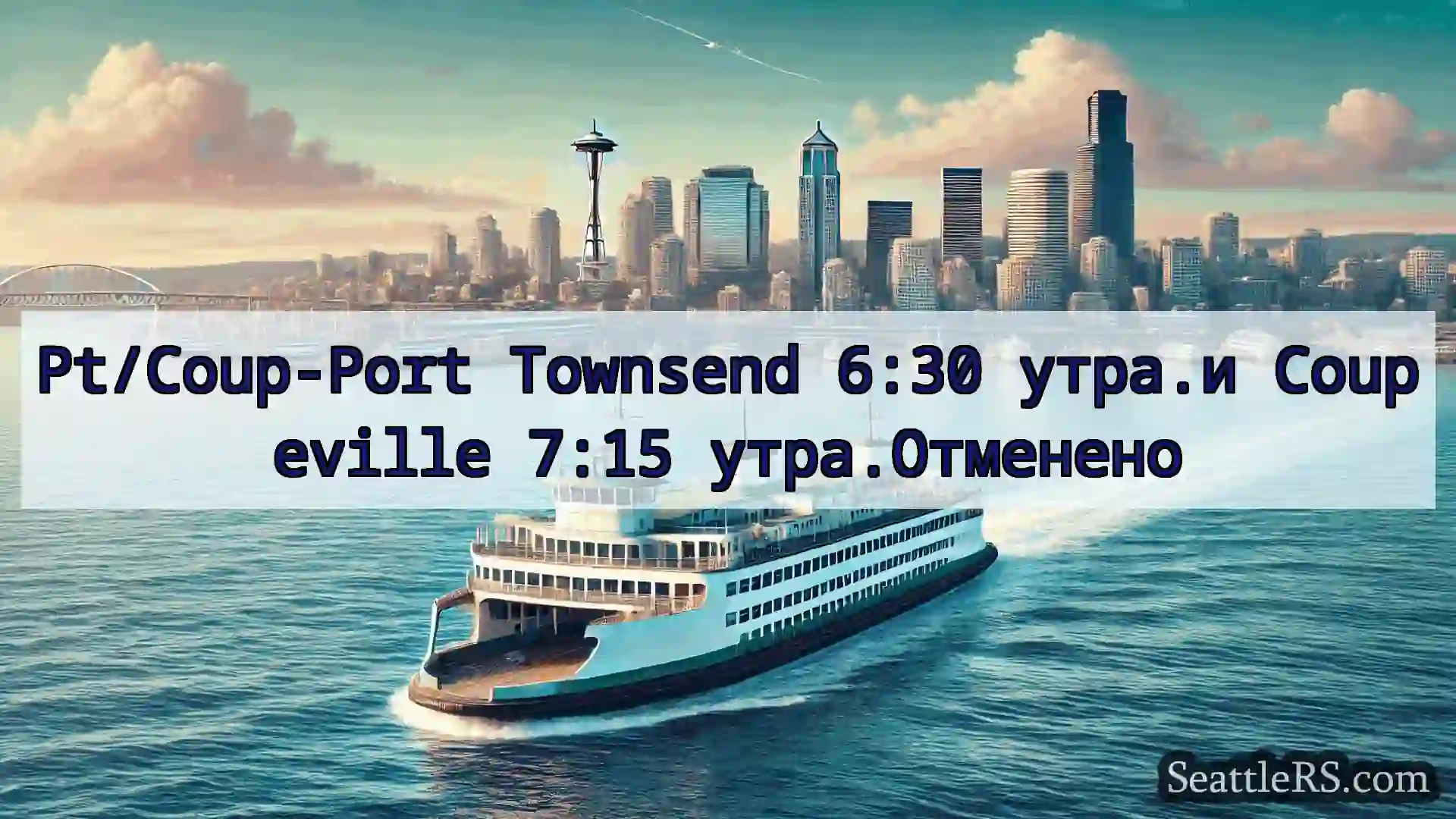 Сиэтл паромные новости Pt/Coup-Port Townsend 6:30 утра.и