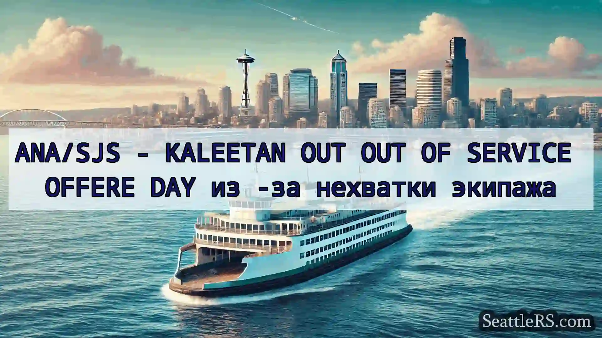 Сиэтл паромные новости ANA/SJS - KALEETAN OUT OUT OF