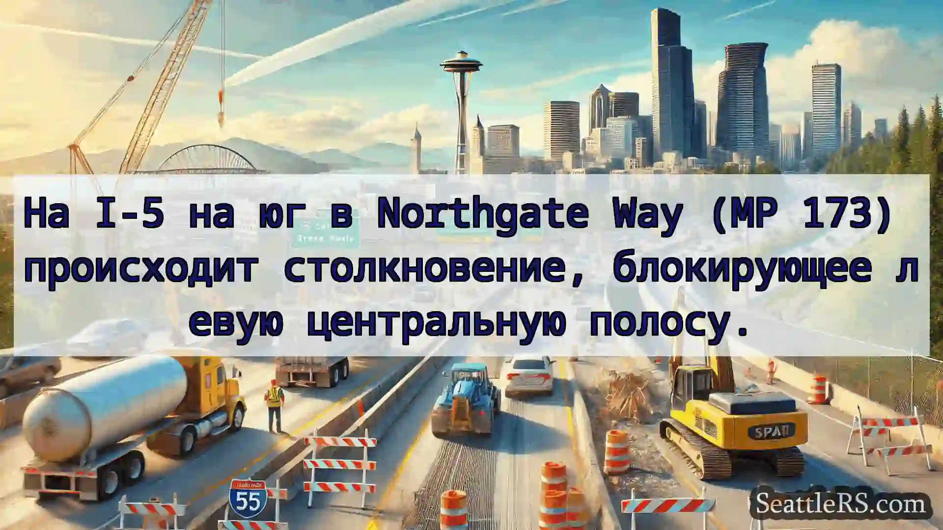 Транспортные новости Сиэтла На I-5 на юг в Northgate Way (MP