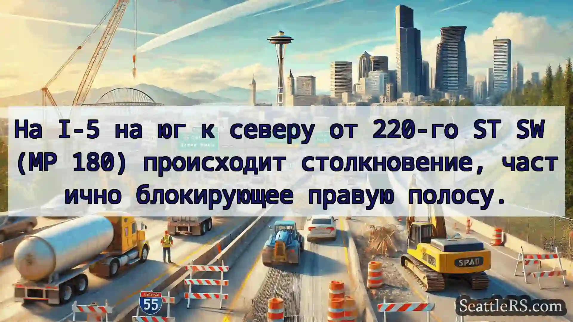 Транспортные новости Сиэтла На I-5 на юг к северу от 220-го ST