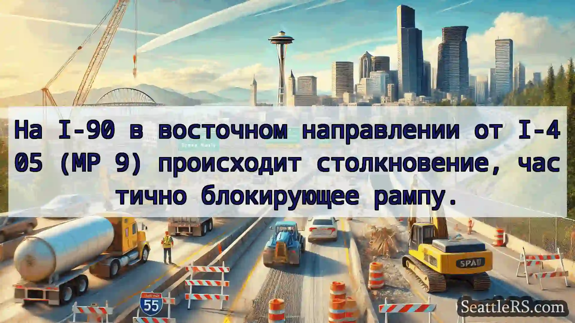 Транспортные новости Сиэтла На I-90 в восточном направлении от