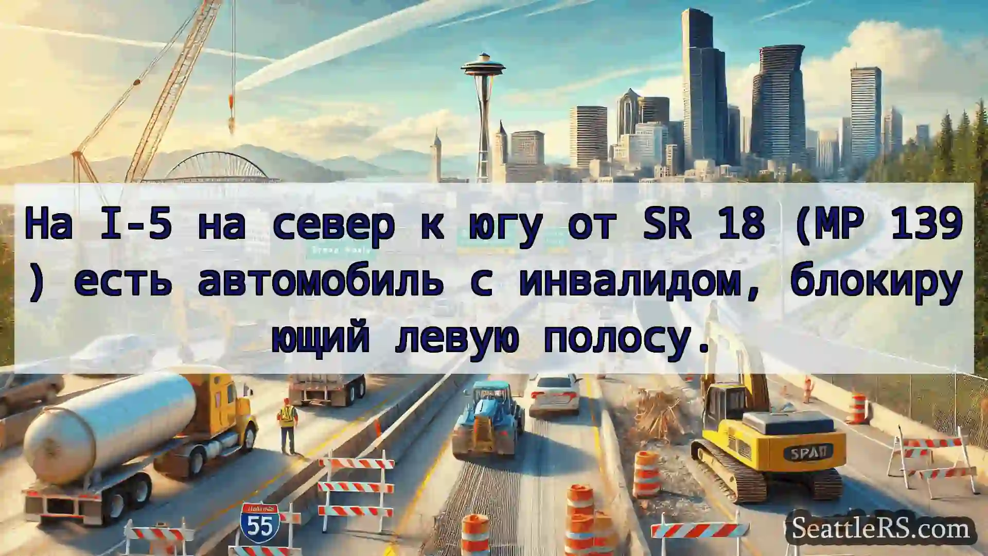 Транспортные новости Сиэтла На I-5 на север к югу от SR 18 (MP