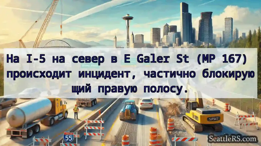 Транспортные новости Сиэтла На I-5 на север в E Galer St (MP