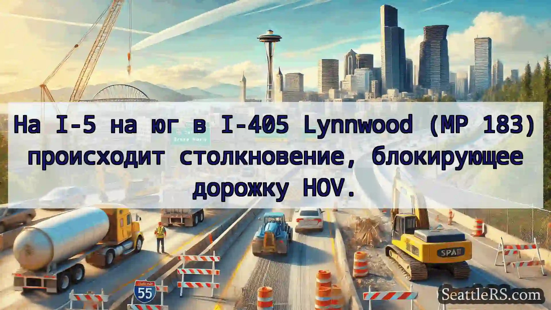 Транспортные новости Сиэтла На I-5 на юг в I-405 Lynnwood (MP