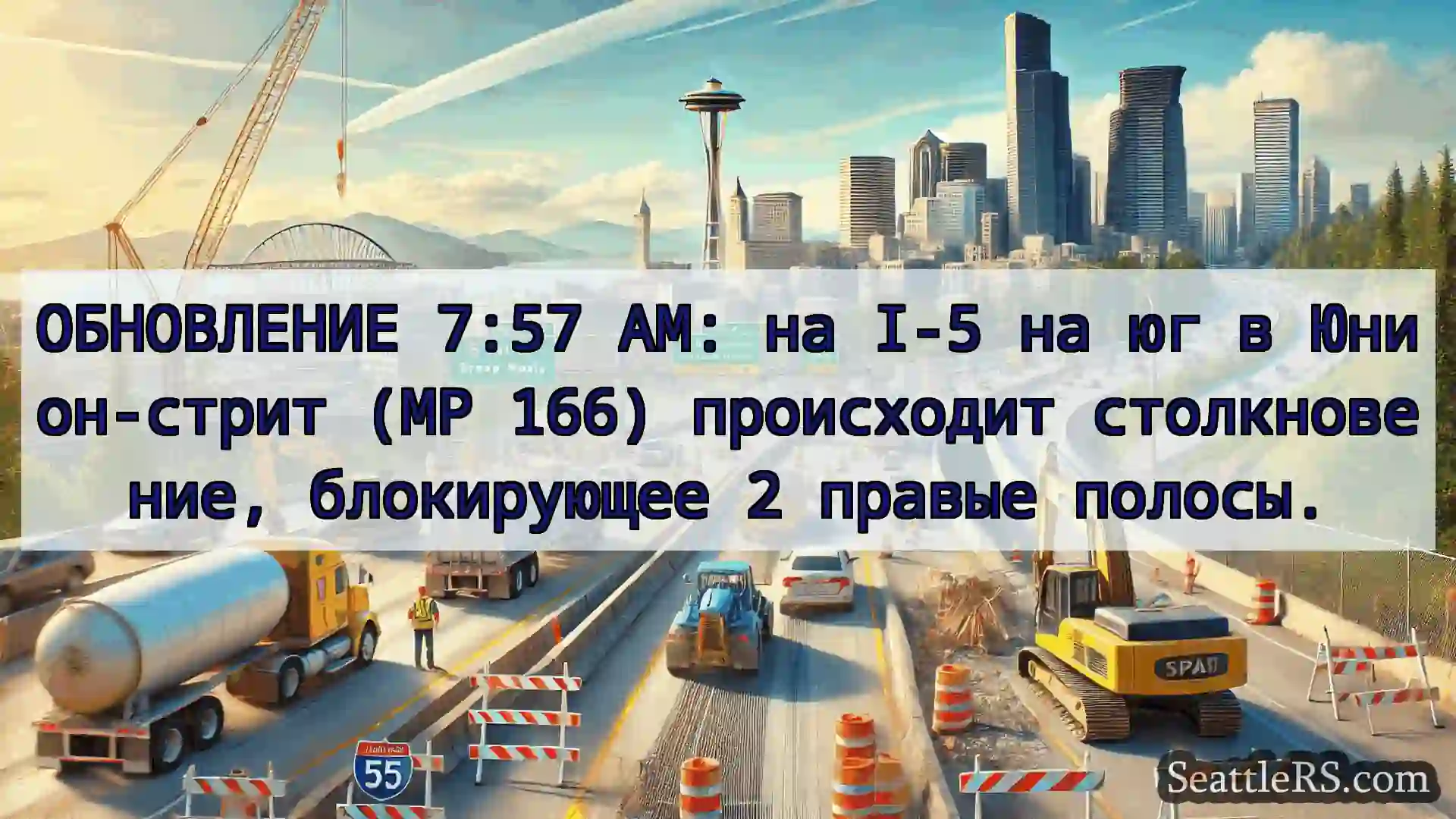 Транспортные новости Сиэтла ОБНОВЛЕНИЕ 7:57 AM: на I-5 на юг в