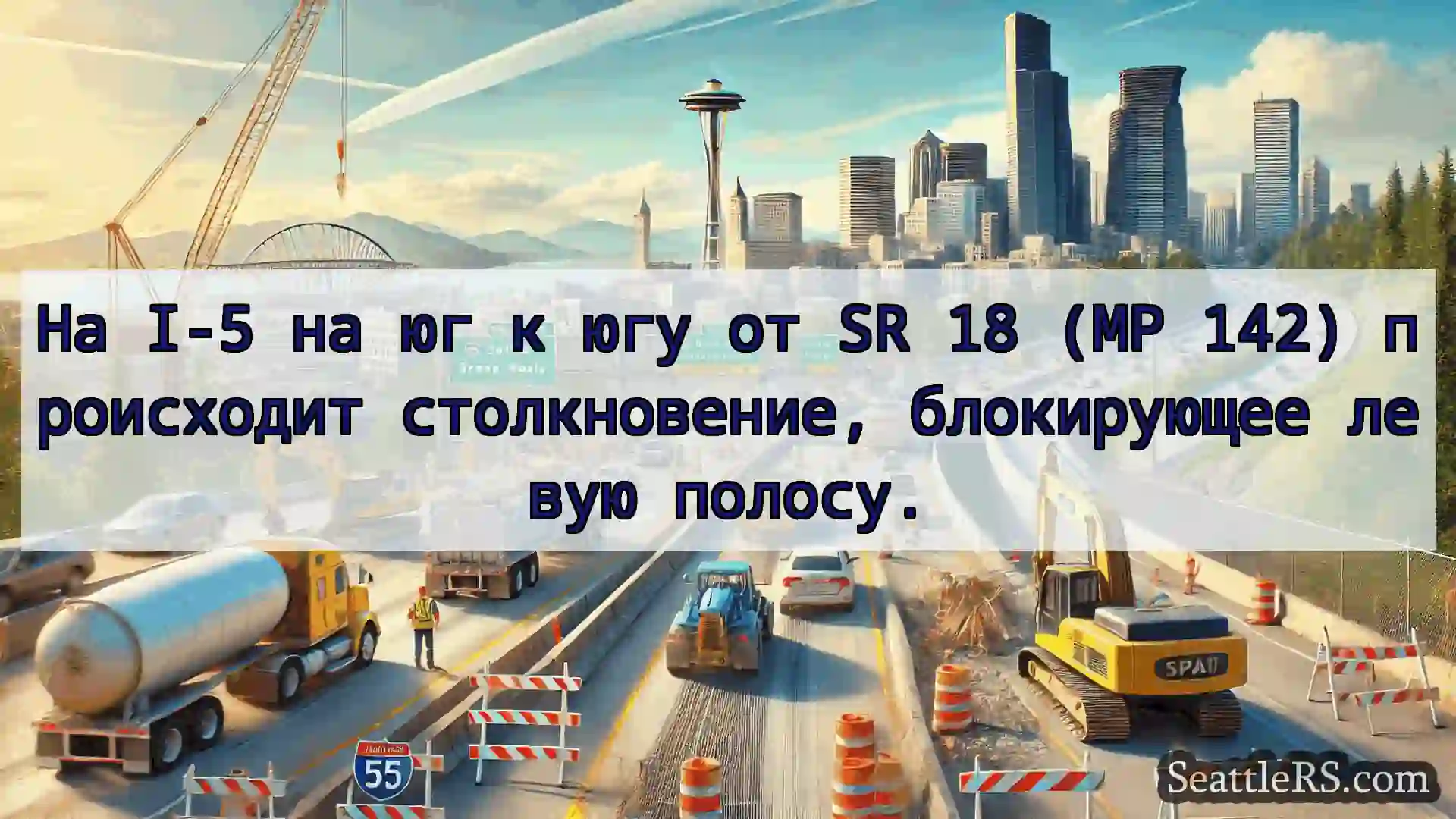 Транспортные новости Сиэтла На I-5 на юг к югу от SR 18 (MP