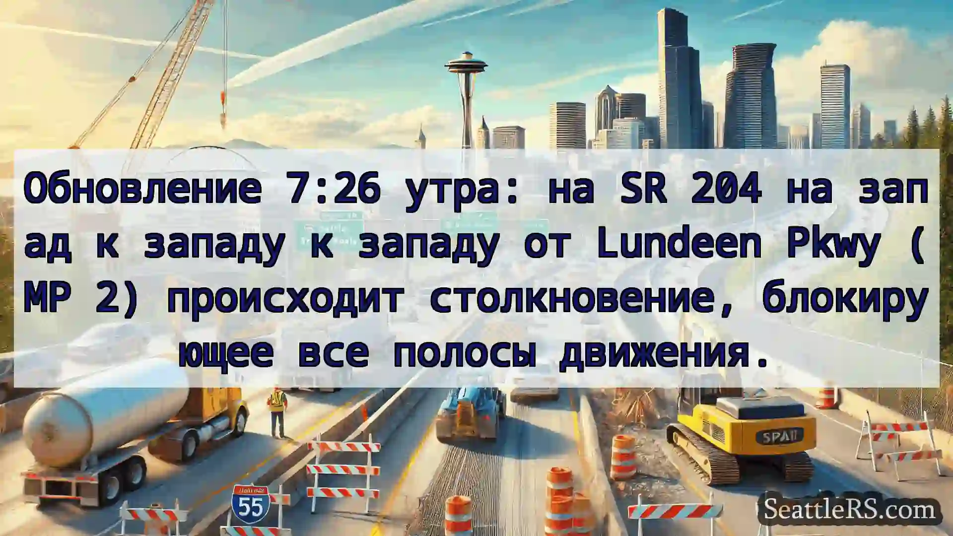 Транспортные новости Сиэтла Обновление 7:26 утра: на SR 204 на