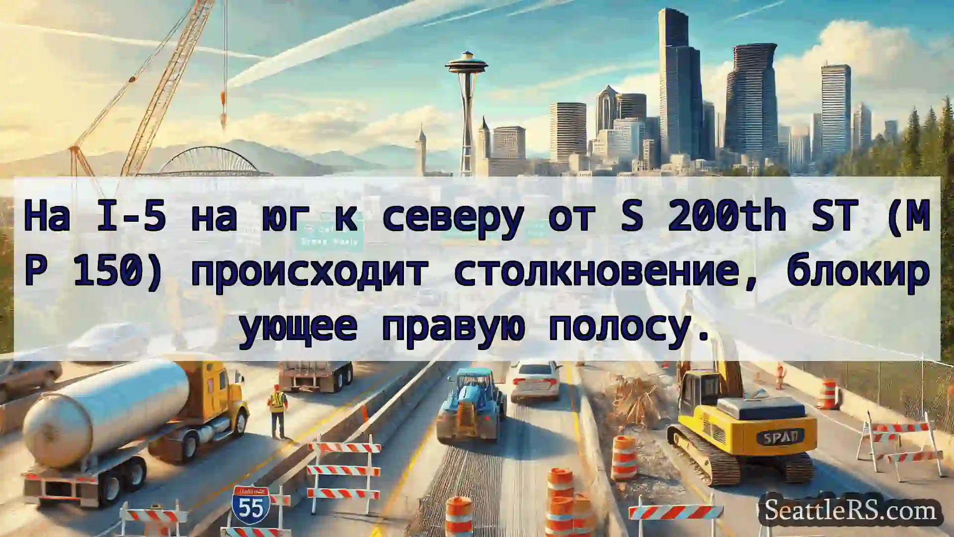 Транспортные новости Сиэтла На I-5 на юг к северу от S 200th