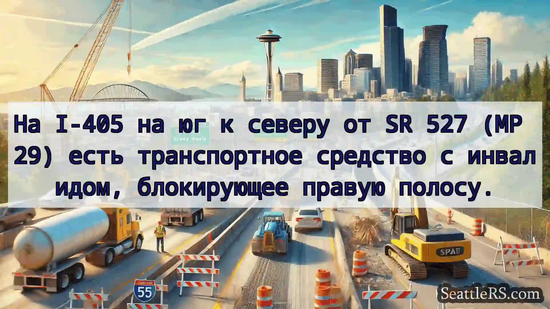 Транспортные новости Сиэтла На I-405 на юг к северу от SR 527