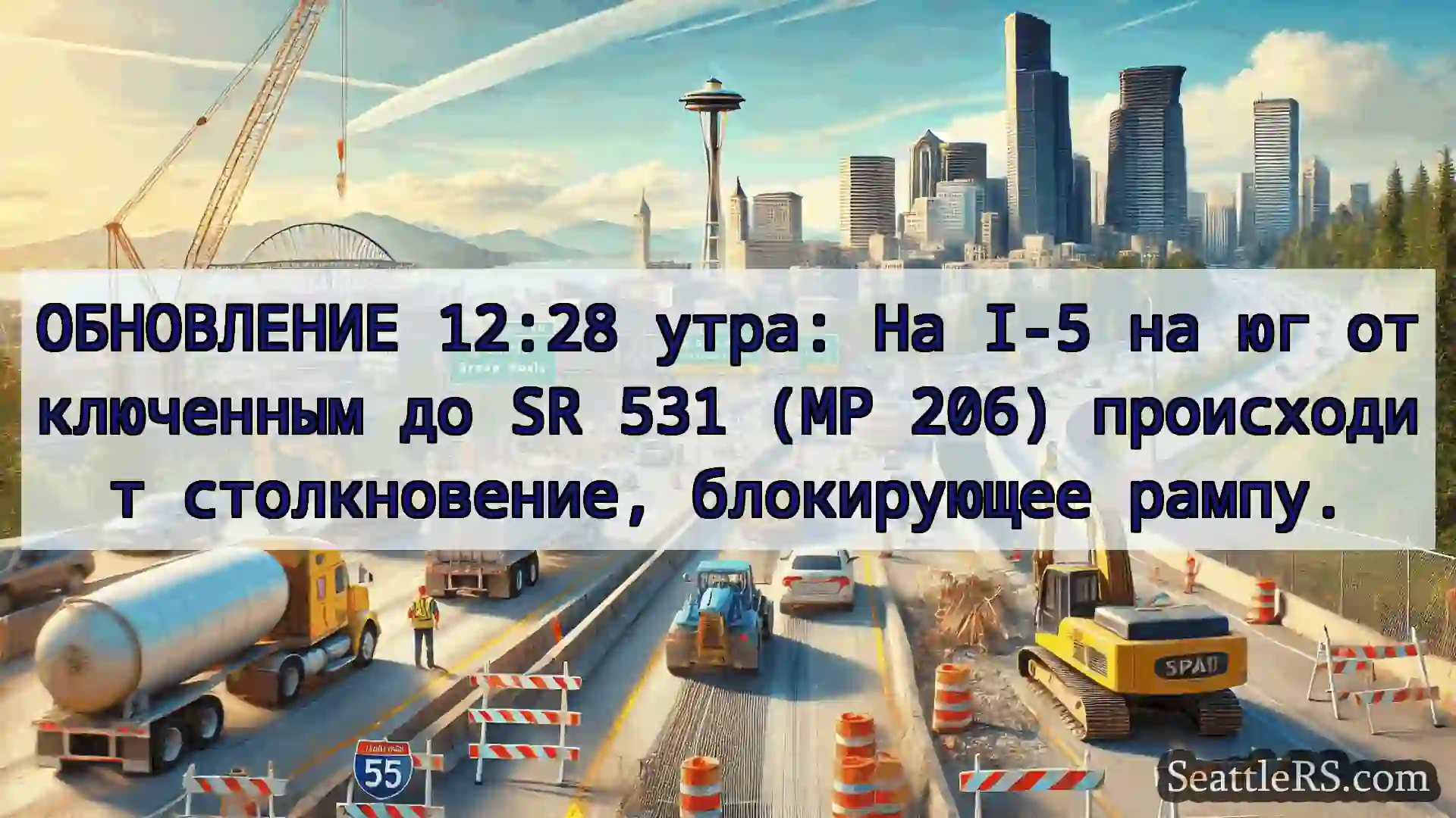 Транспортные новости Сиэтла ОБНОВЛЕНИЕ 12:28 утра: На I-5 на