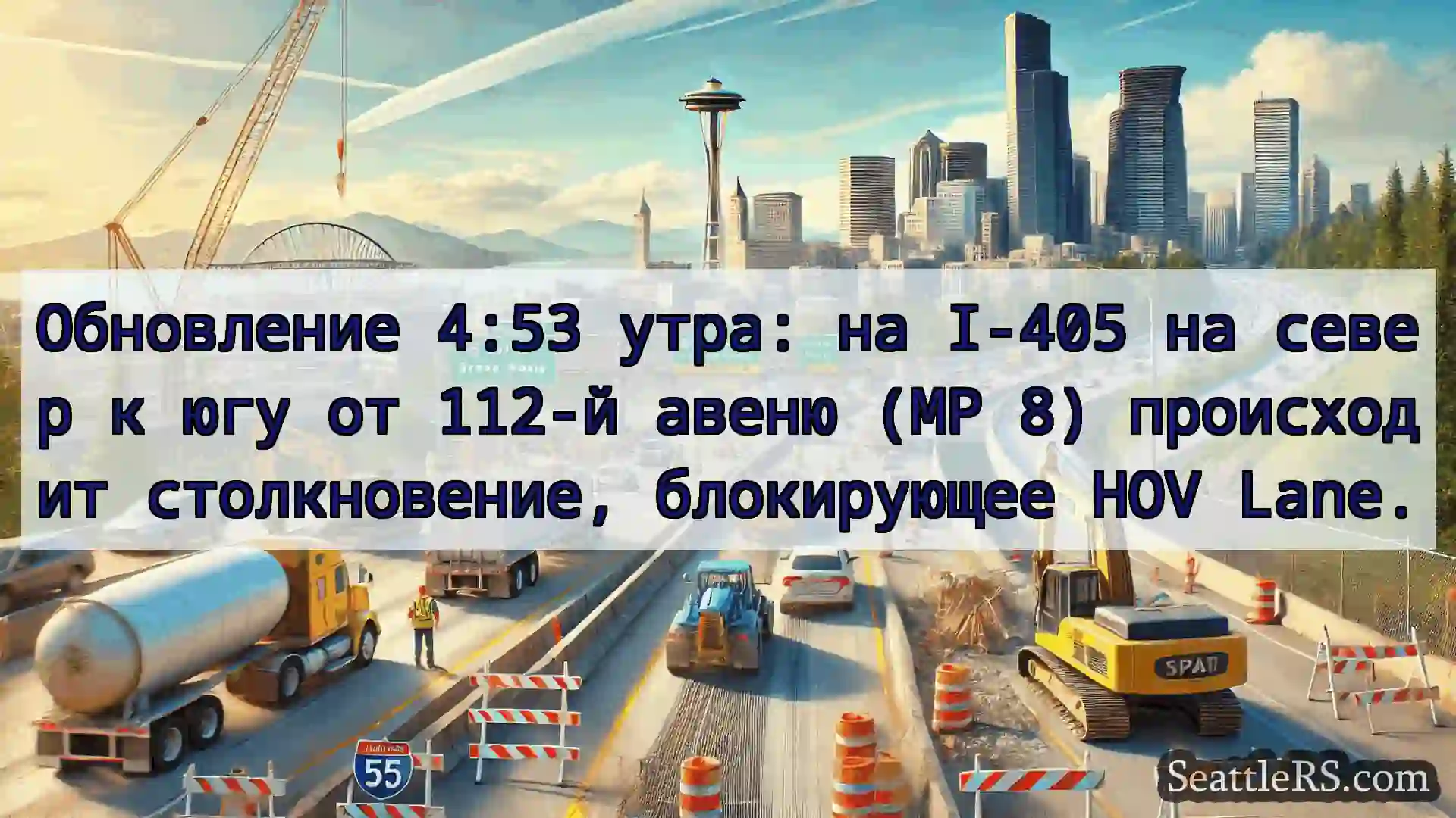 Транспортные новости Сиэтла Обновление 4:53 утра: на I-405 на