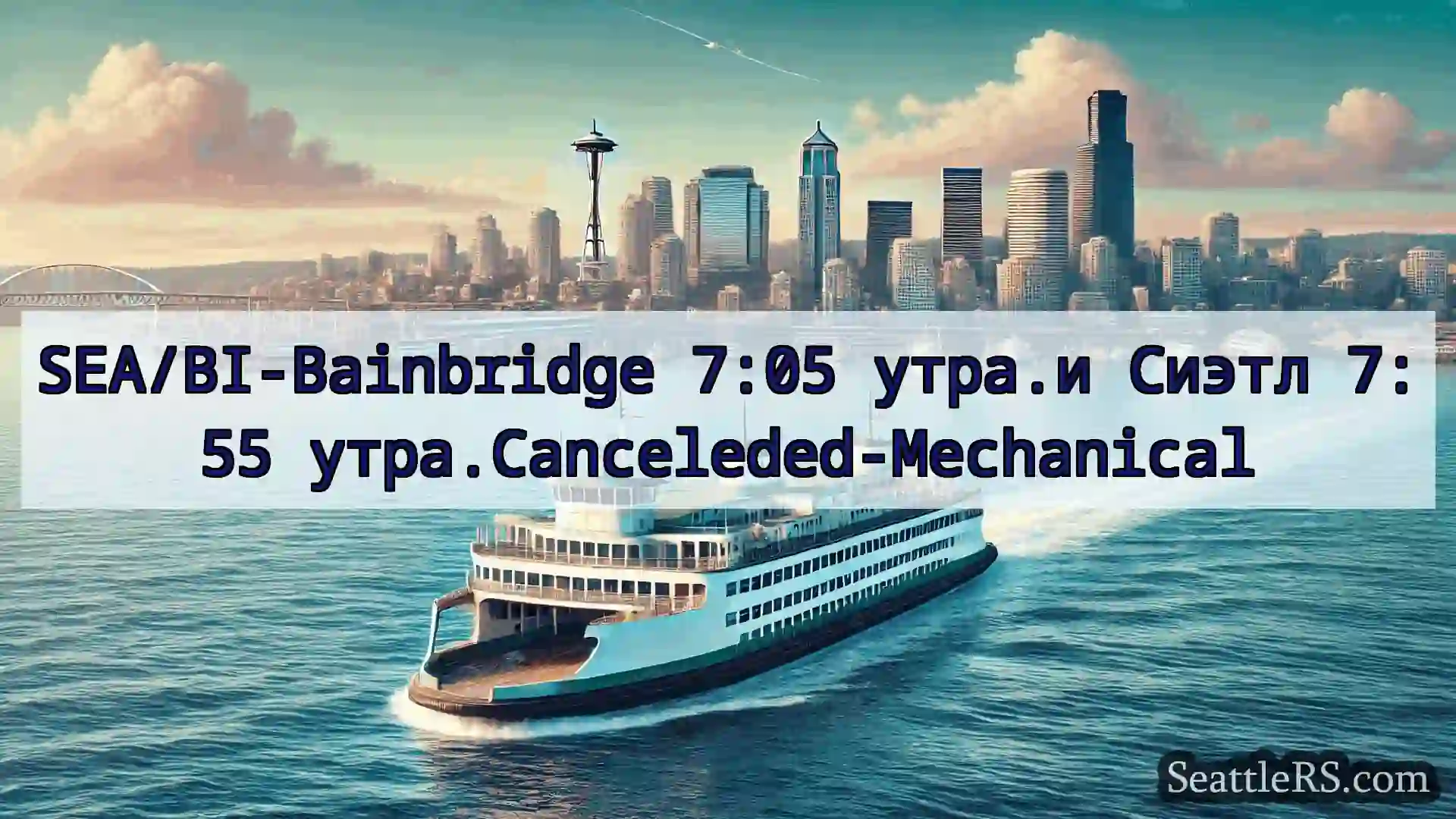 Сиэтл паромные новости SEA/BI-Bainbridge 7:05 утра.и