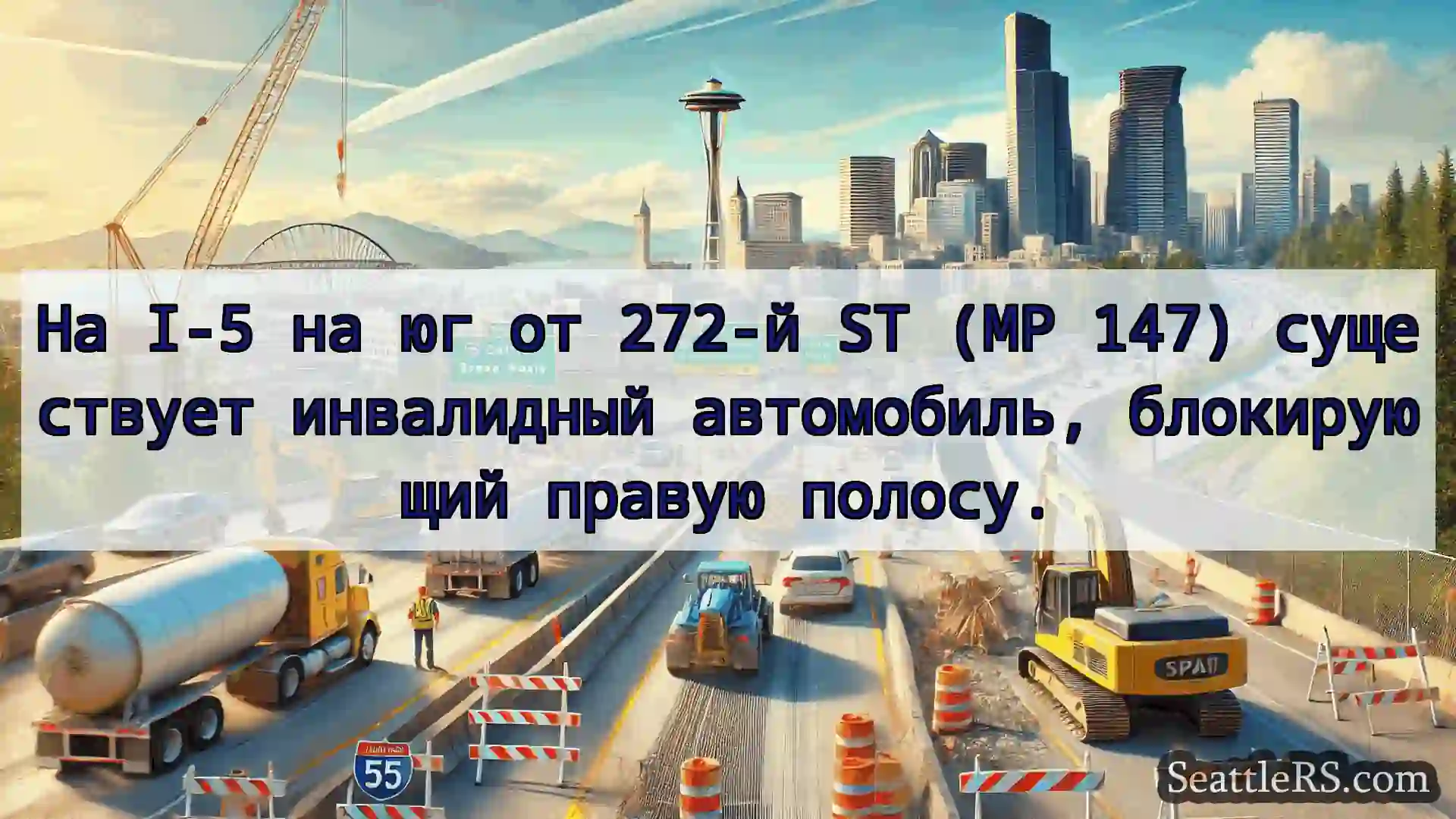 Транспортные новости Сиэтла На I-5 на юг от 272-й ST (MP 147)