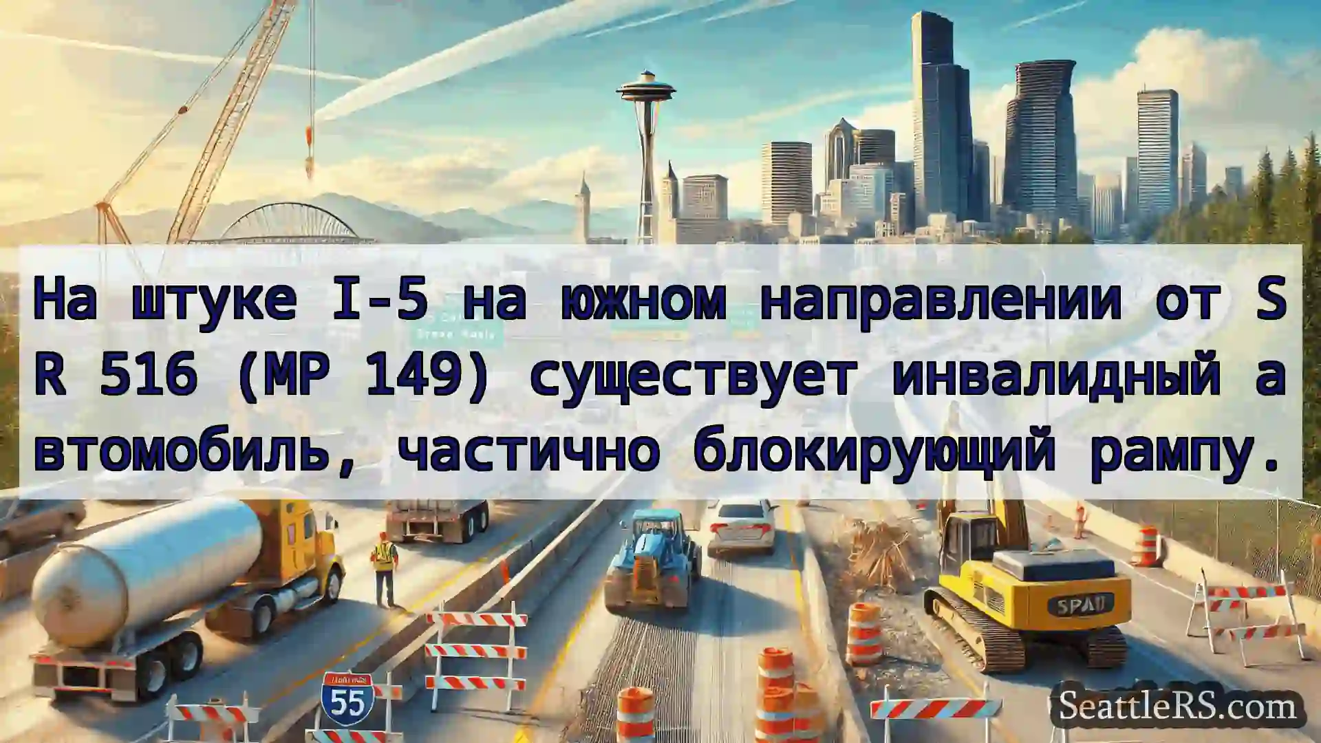 Транспортные новости Сиэтла На штуке I-5 на южном направлении