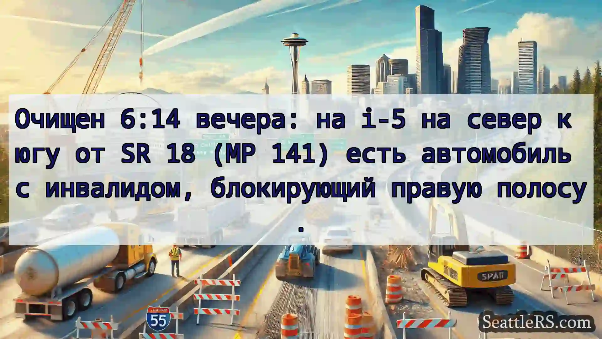 Транспортные новости Сиэтла Очищен 6:14 вечера: на i-5 на