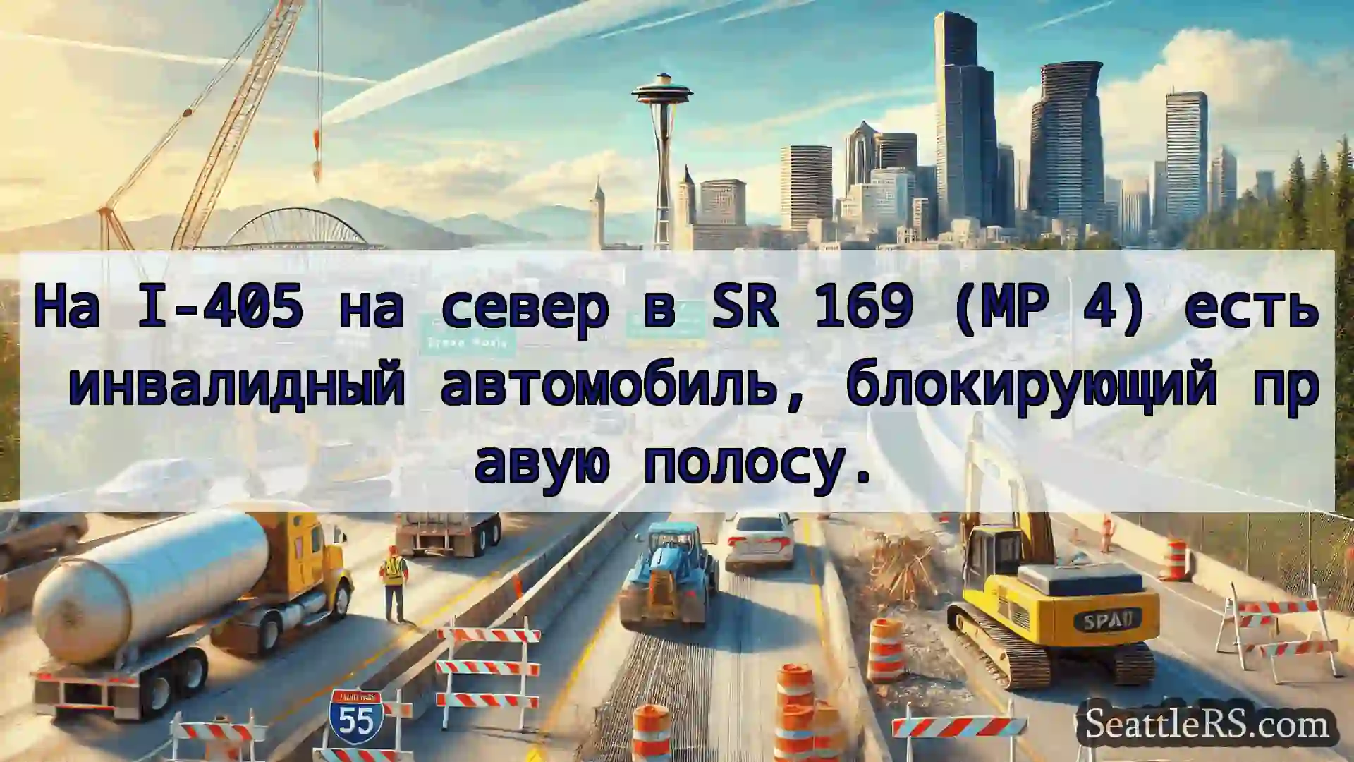 Транспортные новости Сиэтла На I-405 на север в SR 169 (MP 4)