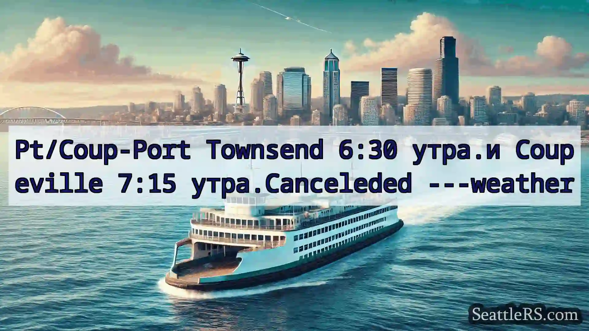 Сиэтл паромные новости Pt/Coup-Port Townsend 6:30 утра.и