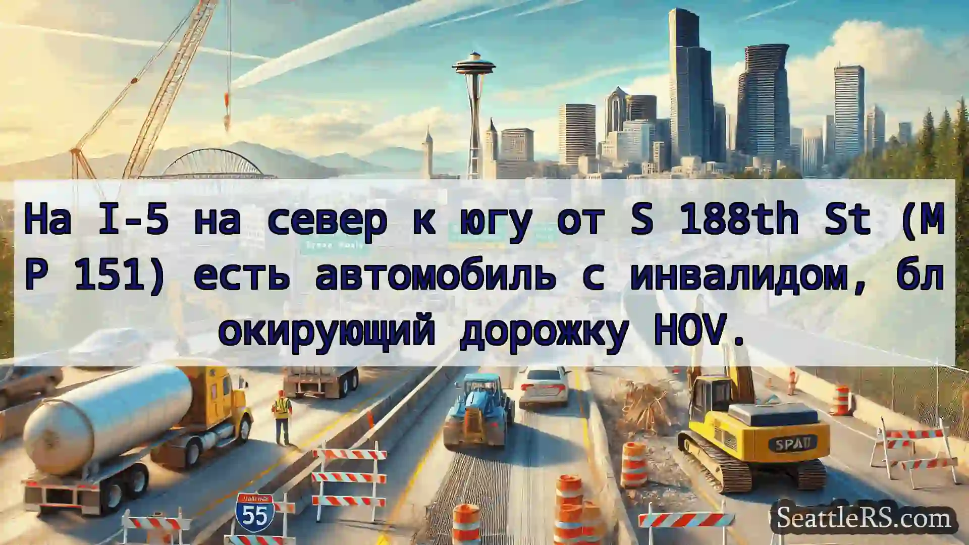 Транспортные новости Сиэтла На I-5 на север к югу от S 188th