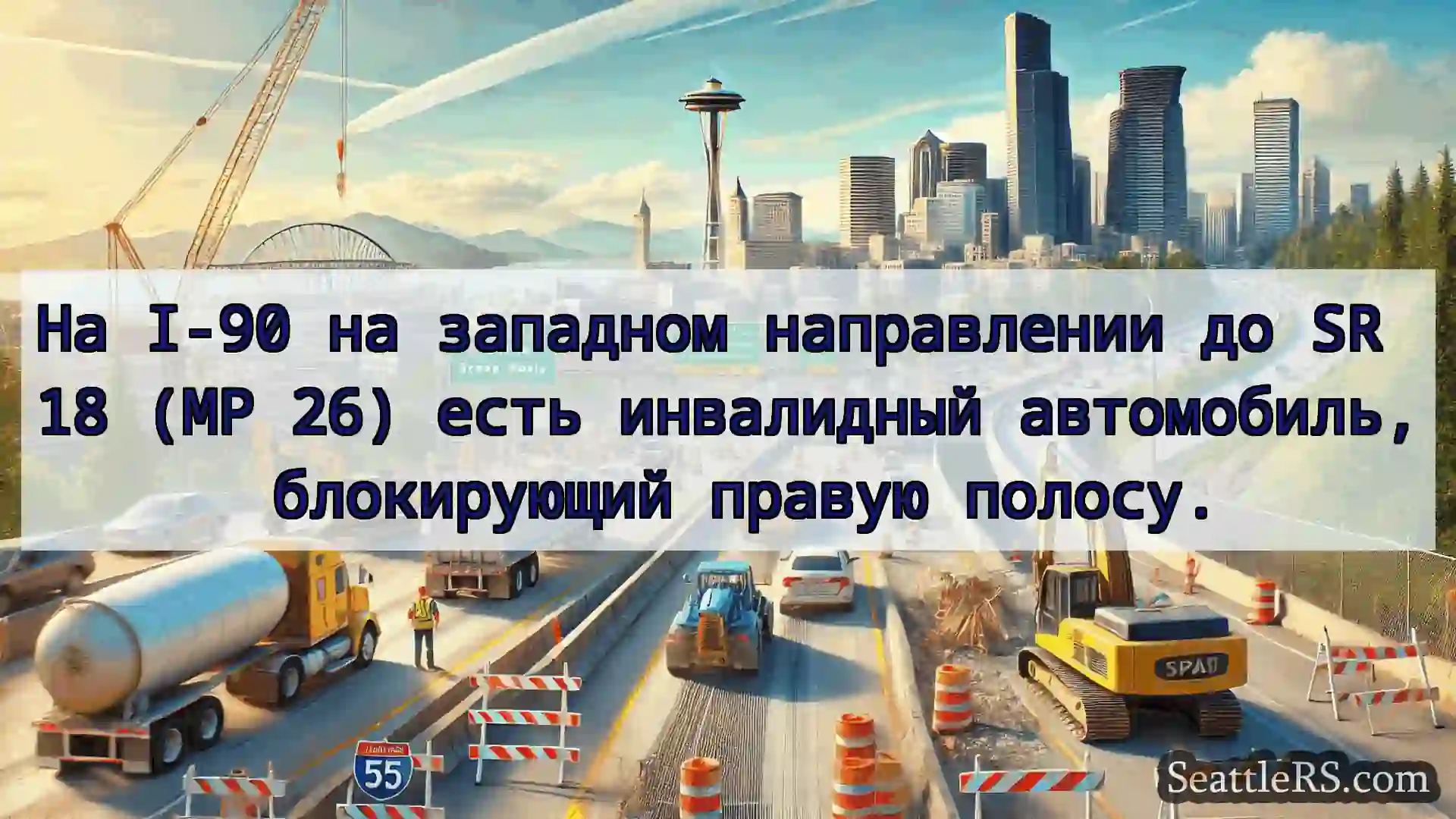 Транспортные новости Сиэтла На I-90 на западном направлении до