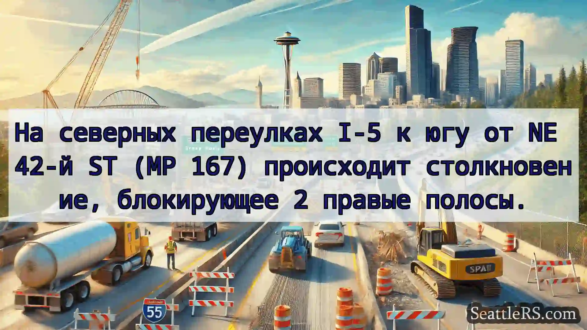 Транспортные новости Сиэтла На северных переулках I-5 к югу от