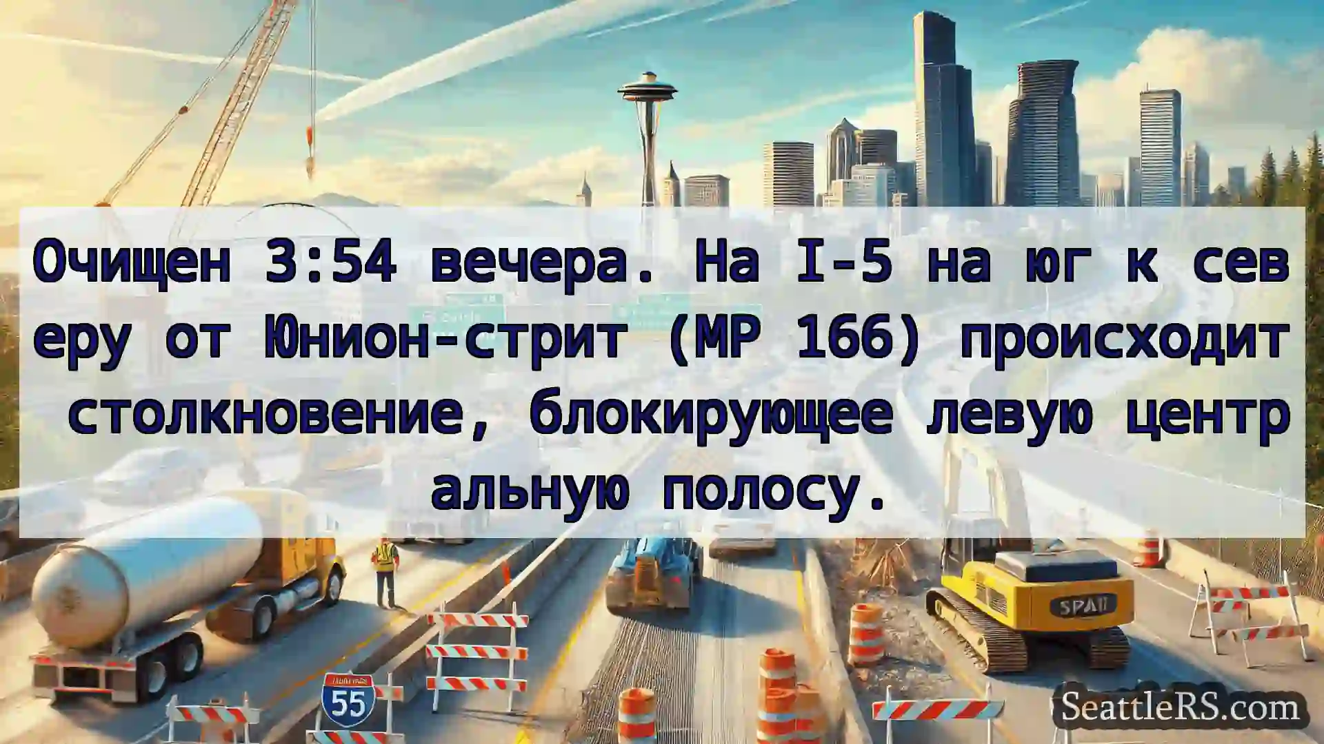 Транспортные новости Сиэтла Очищен 3:54 вечера. На I-5 на юг к