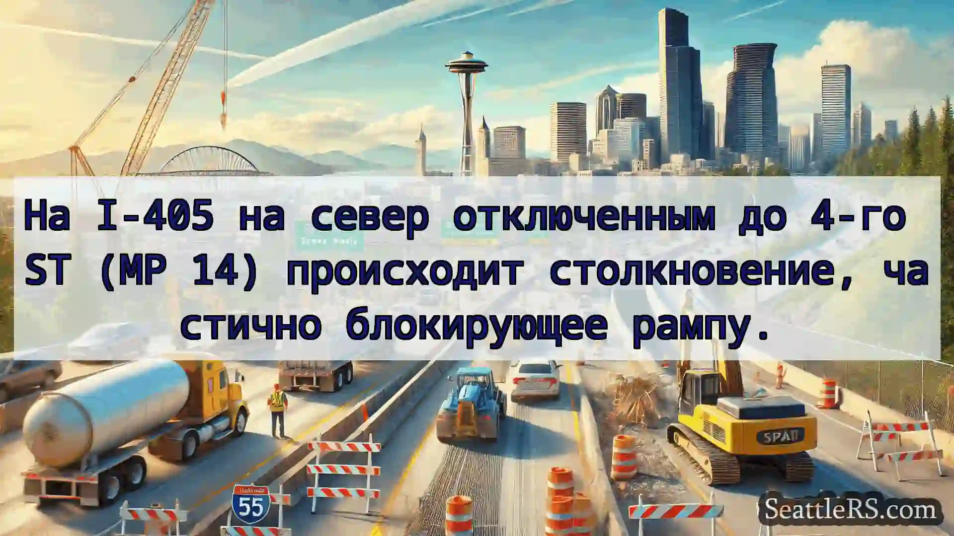 Транспортные новости Сиэтла На I-405 на север отключенным до
