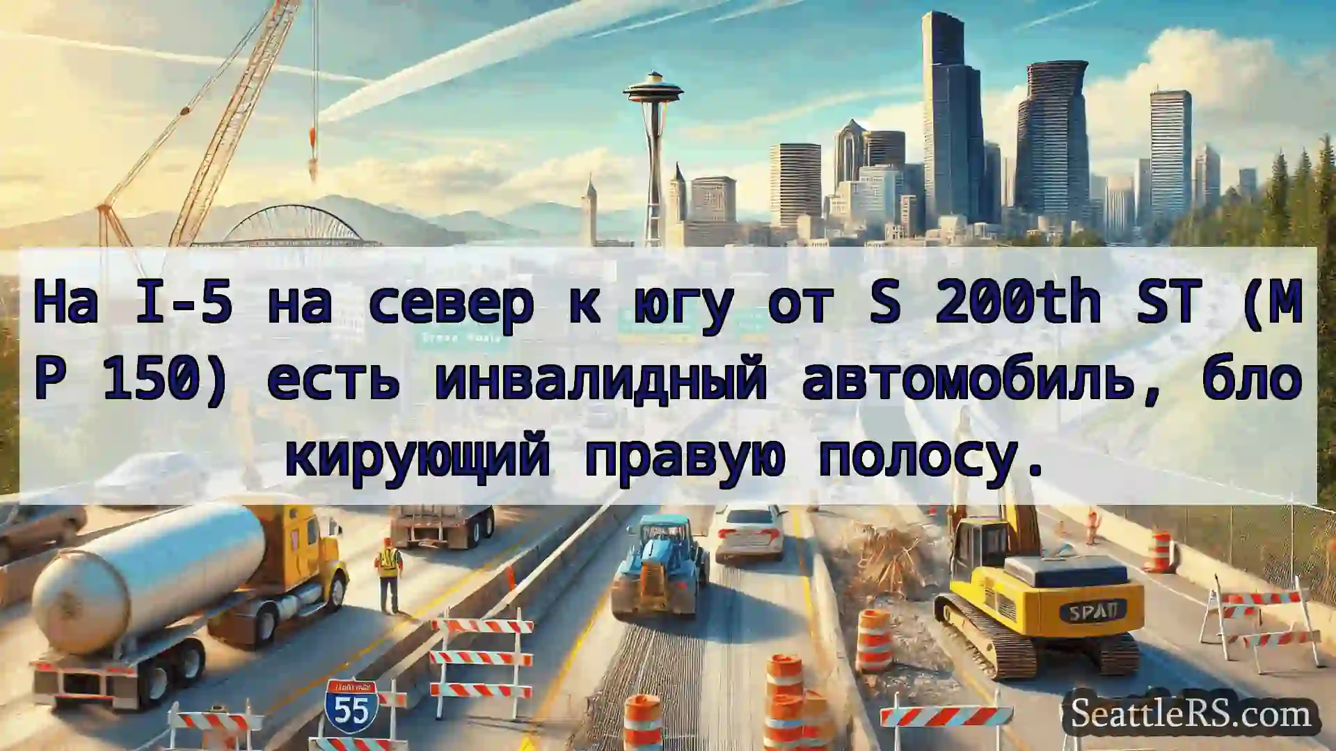 Транспортные новости Сиэтла На I-5 на север к югу от S 200th