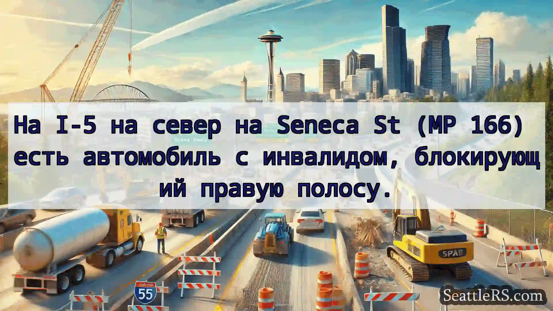 Транспортные новости Сиэтла На I-5 на север на Seneca St (MP