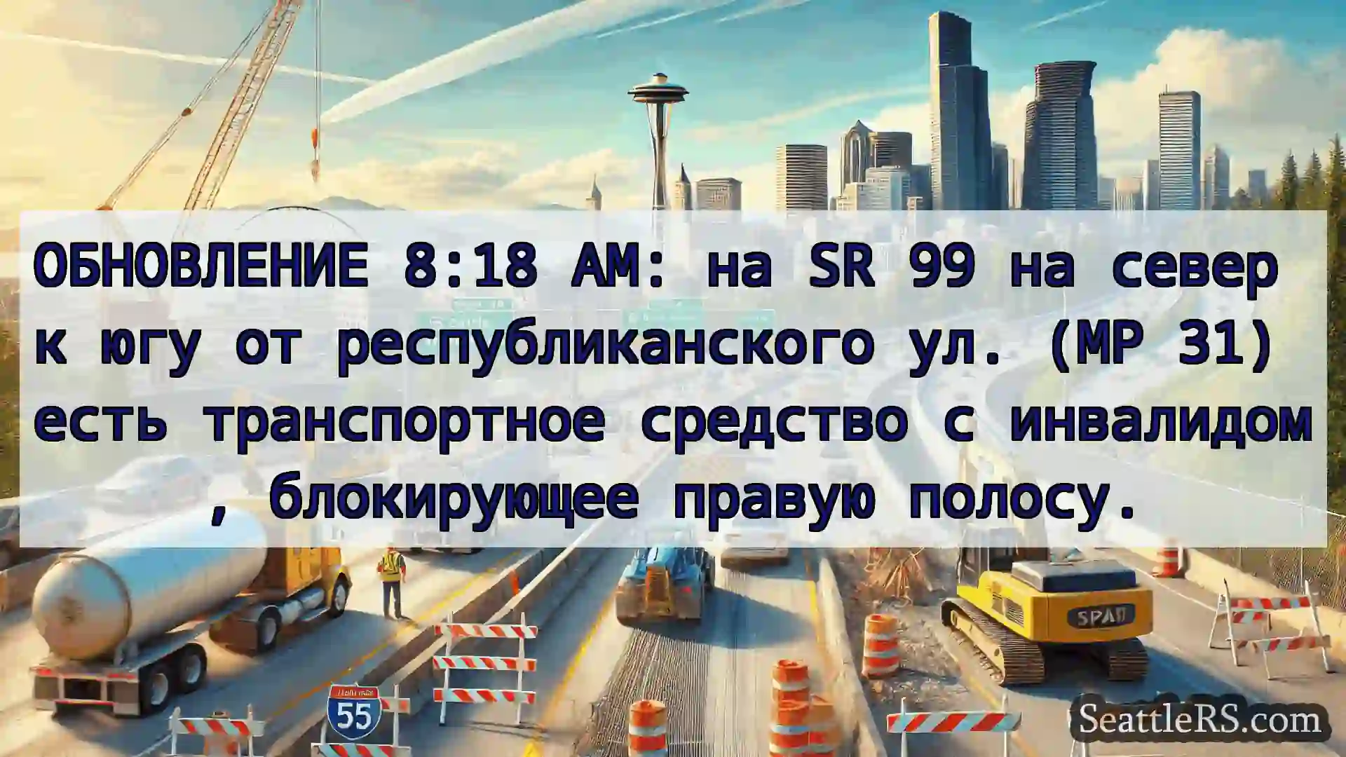 Транспортные новости Сиэтла ОБНОВЛЕНИЕ 8:18 AM: на SR 99 на