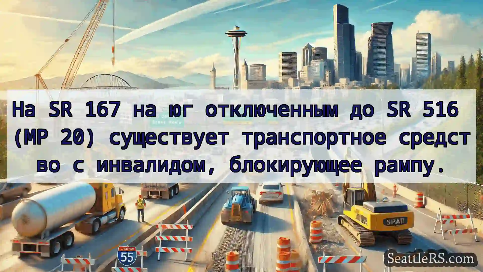 Транспортные новости Сиэтла На SR 167 на юг отключенным до SR