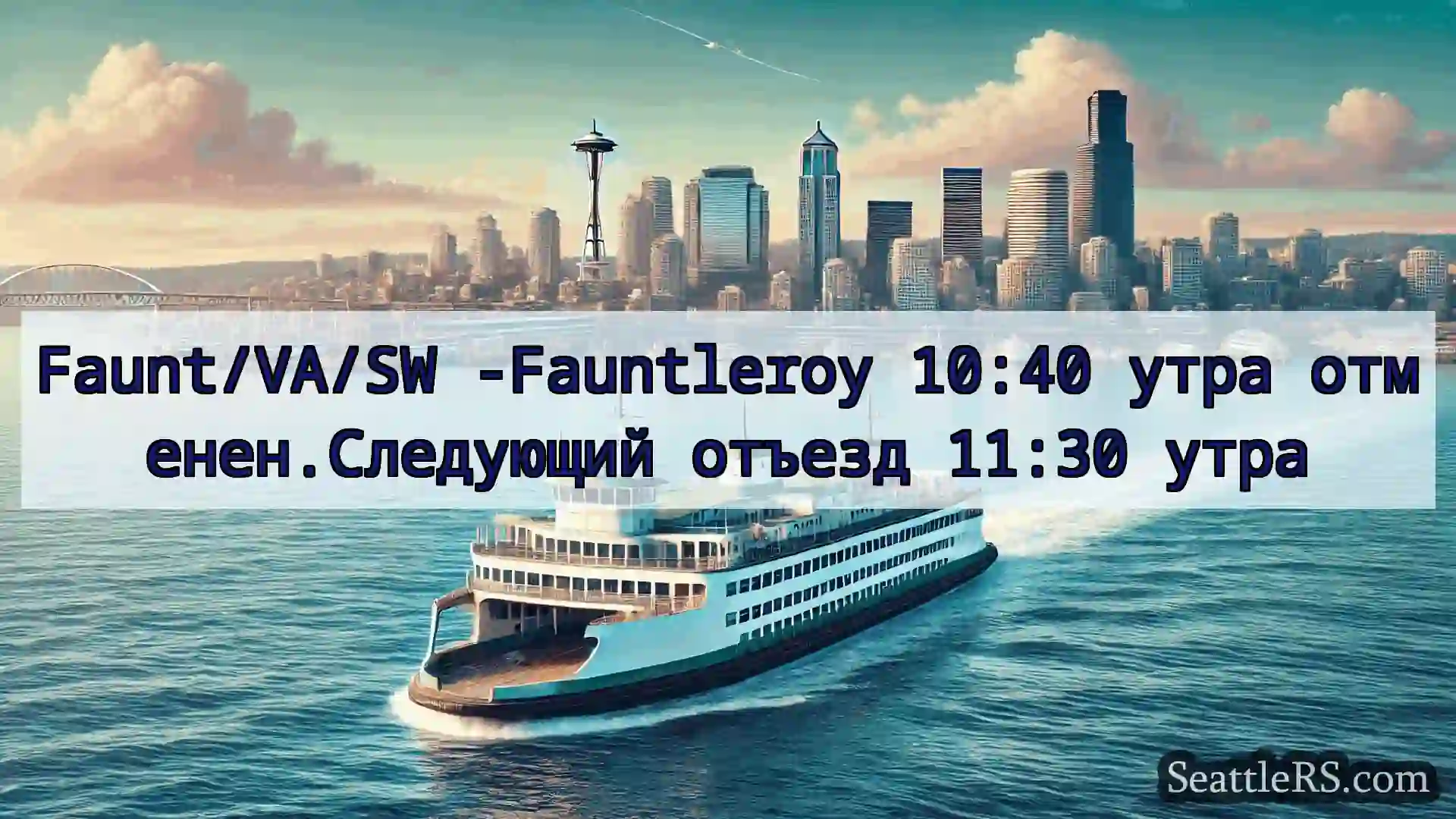 Сиэтл паромные новости Faunt/VA/SW -Fauntleroy 10:40 утра